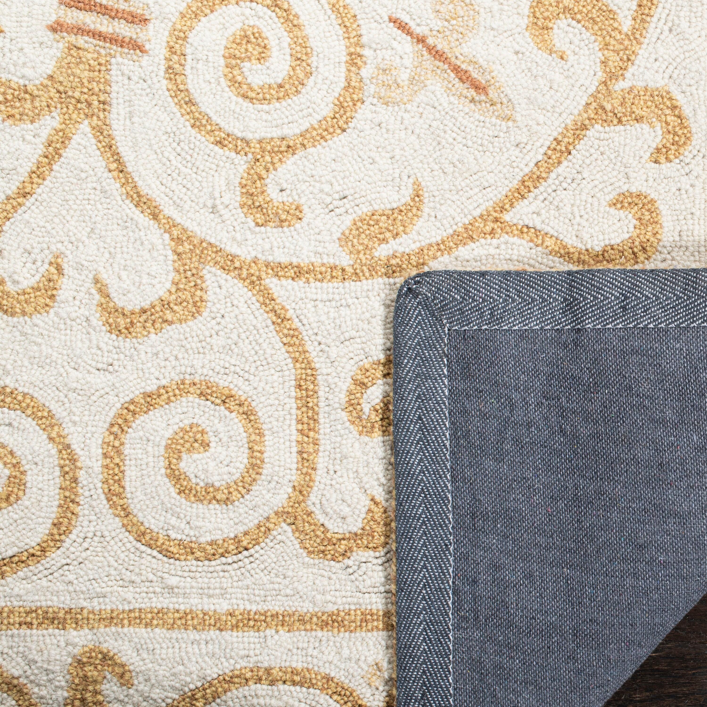 Chelsea HK11 Handmade Area Rug - 3' Round - Ivory/Gold - Safavieh