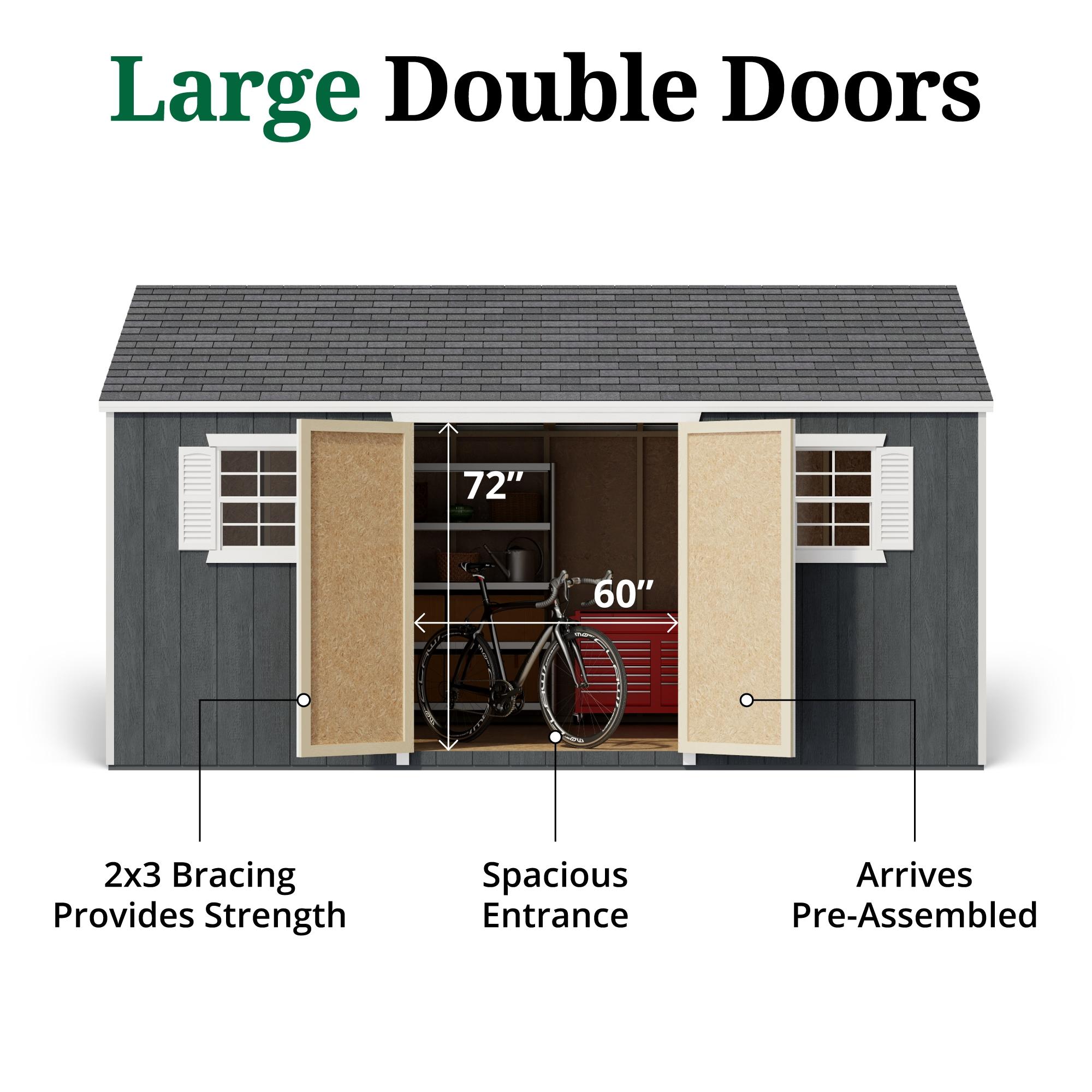 Little Cottage Co. 12x16 Value Workshop Shed with Operable Windows, Outdoor Wood Storage Do-It-Yourself Precut Kit