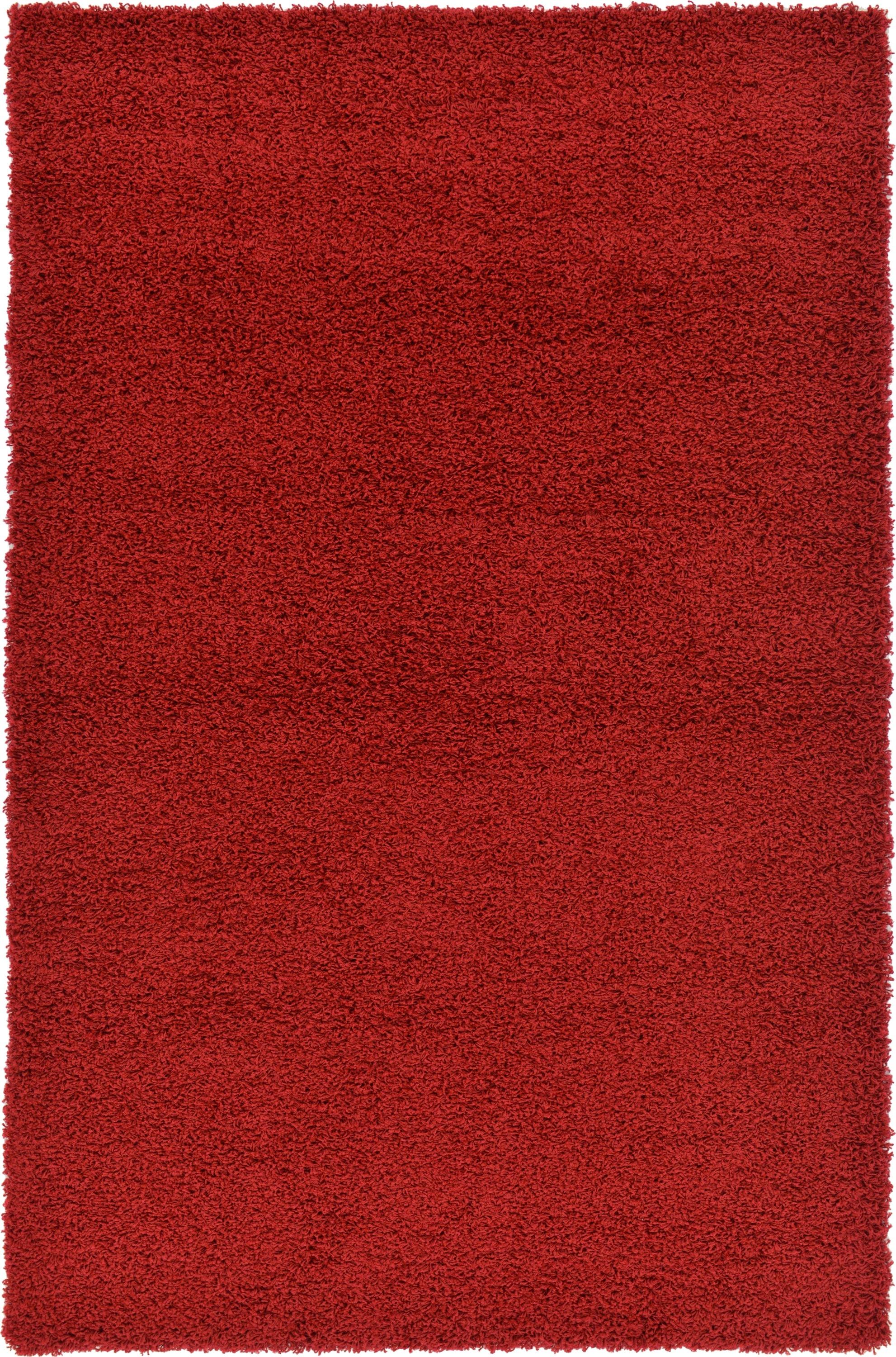 Unique Loom 5' 1 x 8' 0 Solid Shag Cherry Red Area Rug