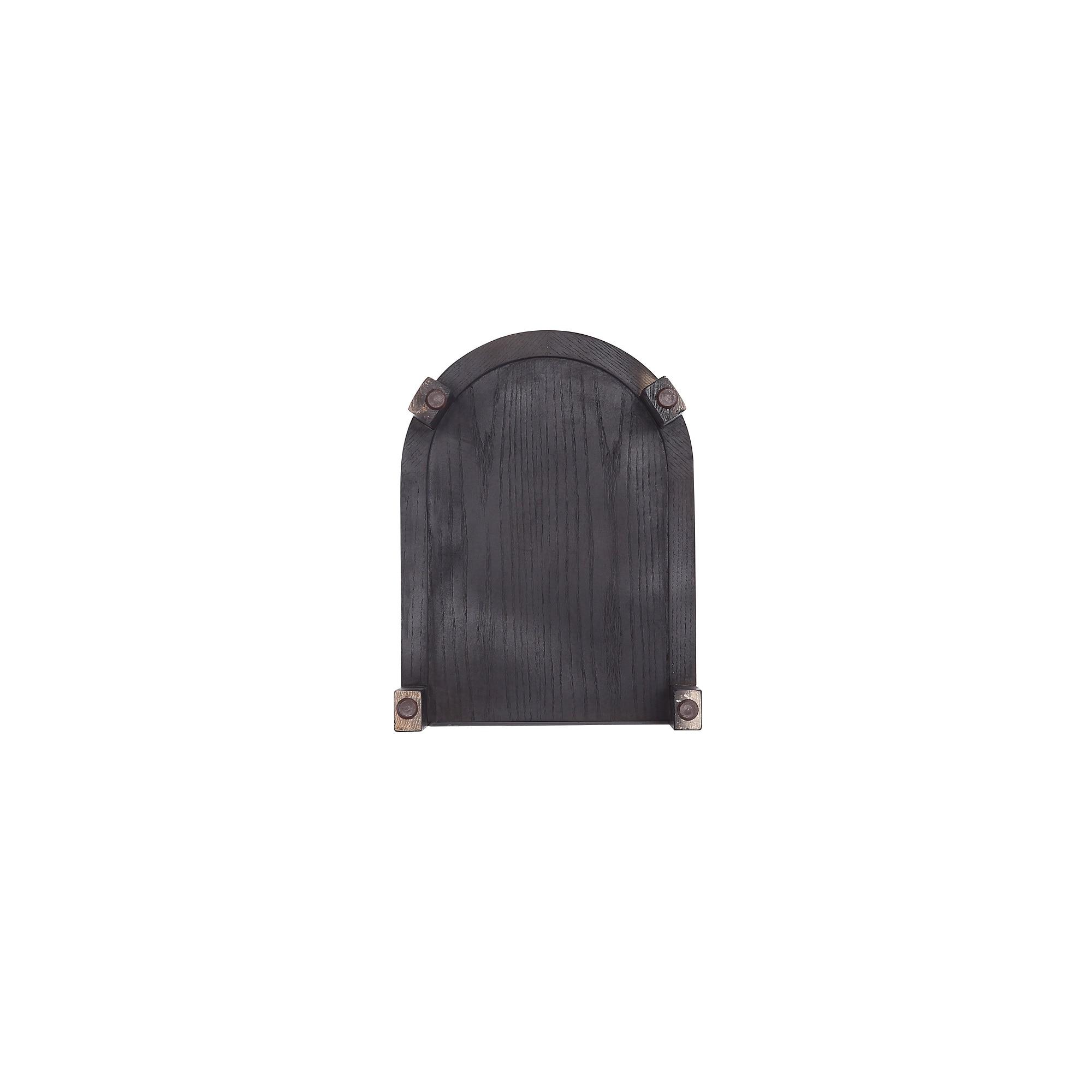 Versailles End Table Black/Natural - Manhattan Comfort: Half Moon Design, Fixed Shelf, Ash Material