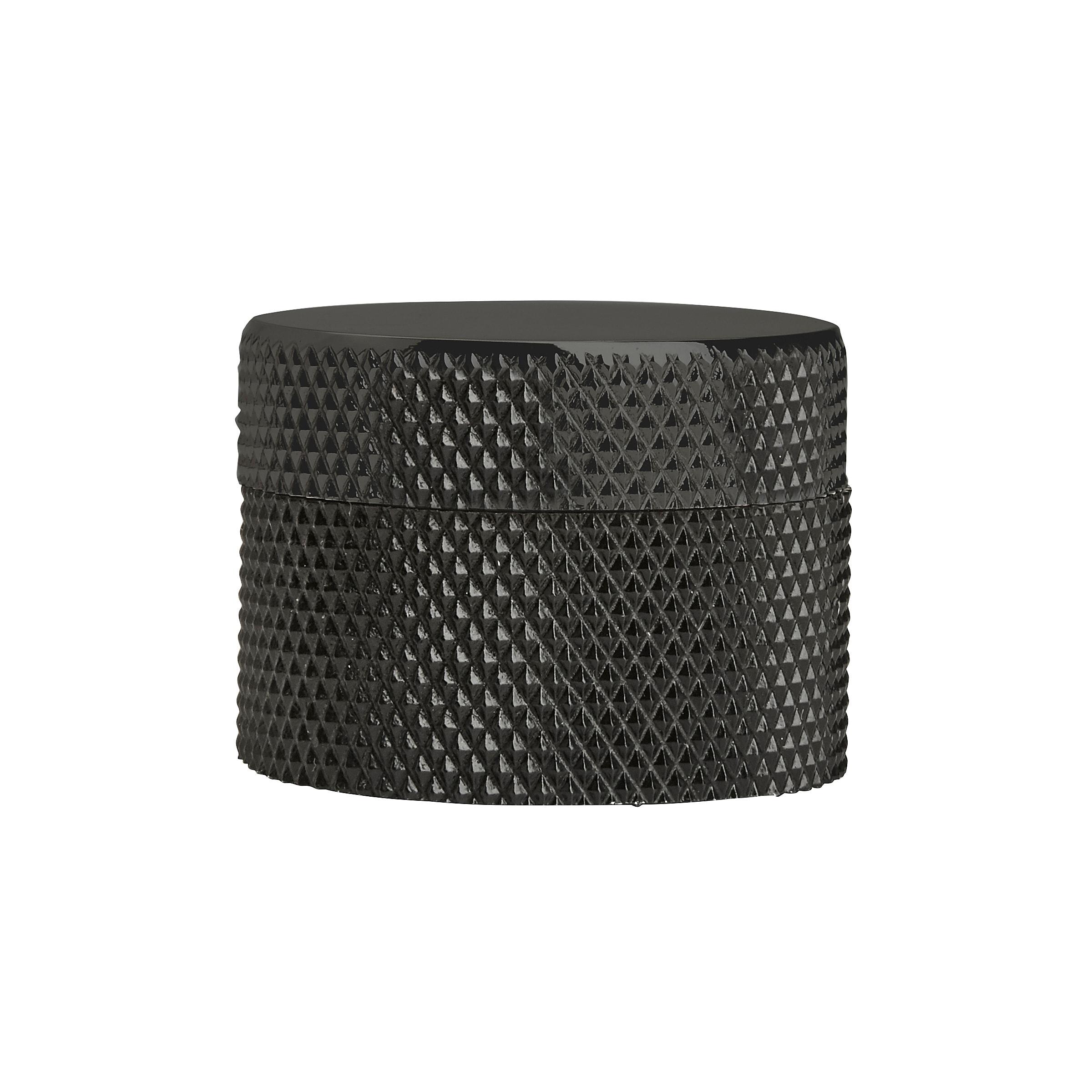 Matte Black Round Aluminum Cabinet Knob with Mounting Hardware