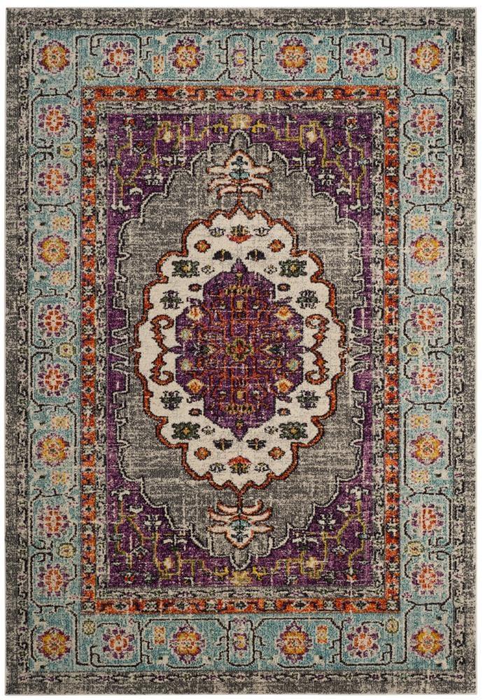 Monaco MNC246 Power Loomed Indoor Area Rug - Violet/Light Blue - 6'7"x9'2" - Safavieh.