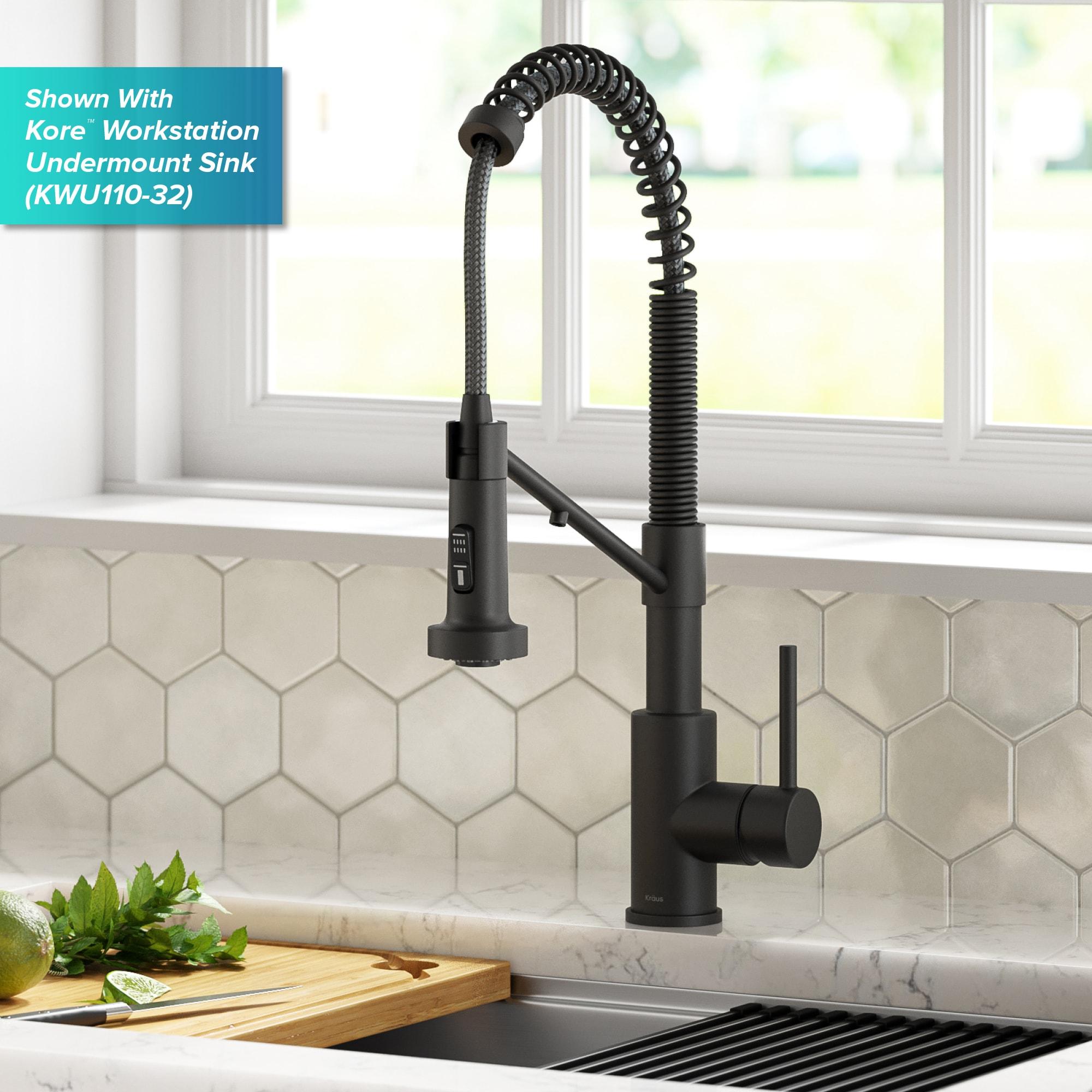 KRAUS Bolden 2-in-1 Commercial Style Pull Down Single Handle Water Filter Kitchen Faucet for Reverse Osmosis or Water Filtration System in Matte Black