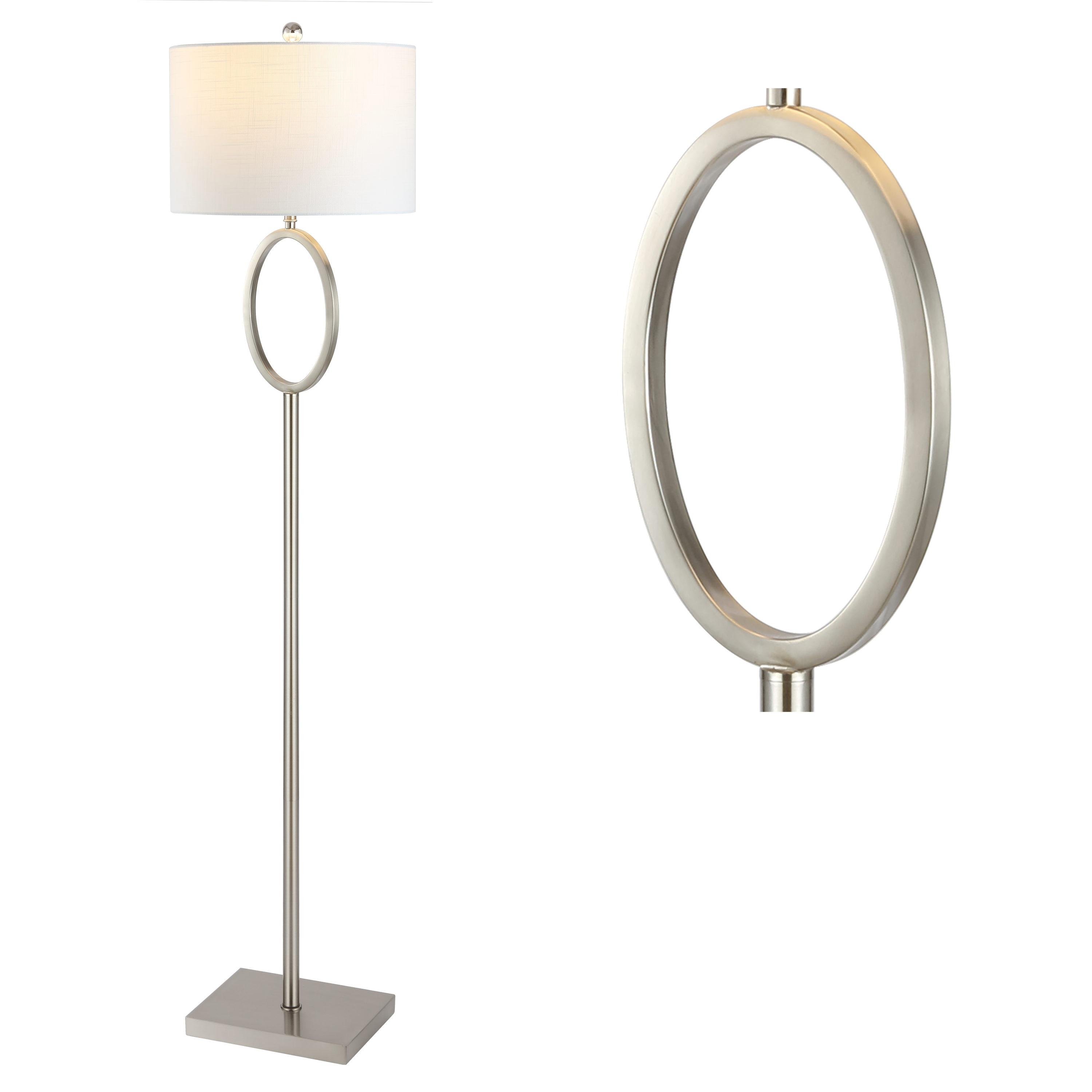 April 61" Metal Modern Contemporary LED Floor Lamp, Nickel