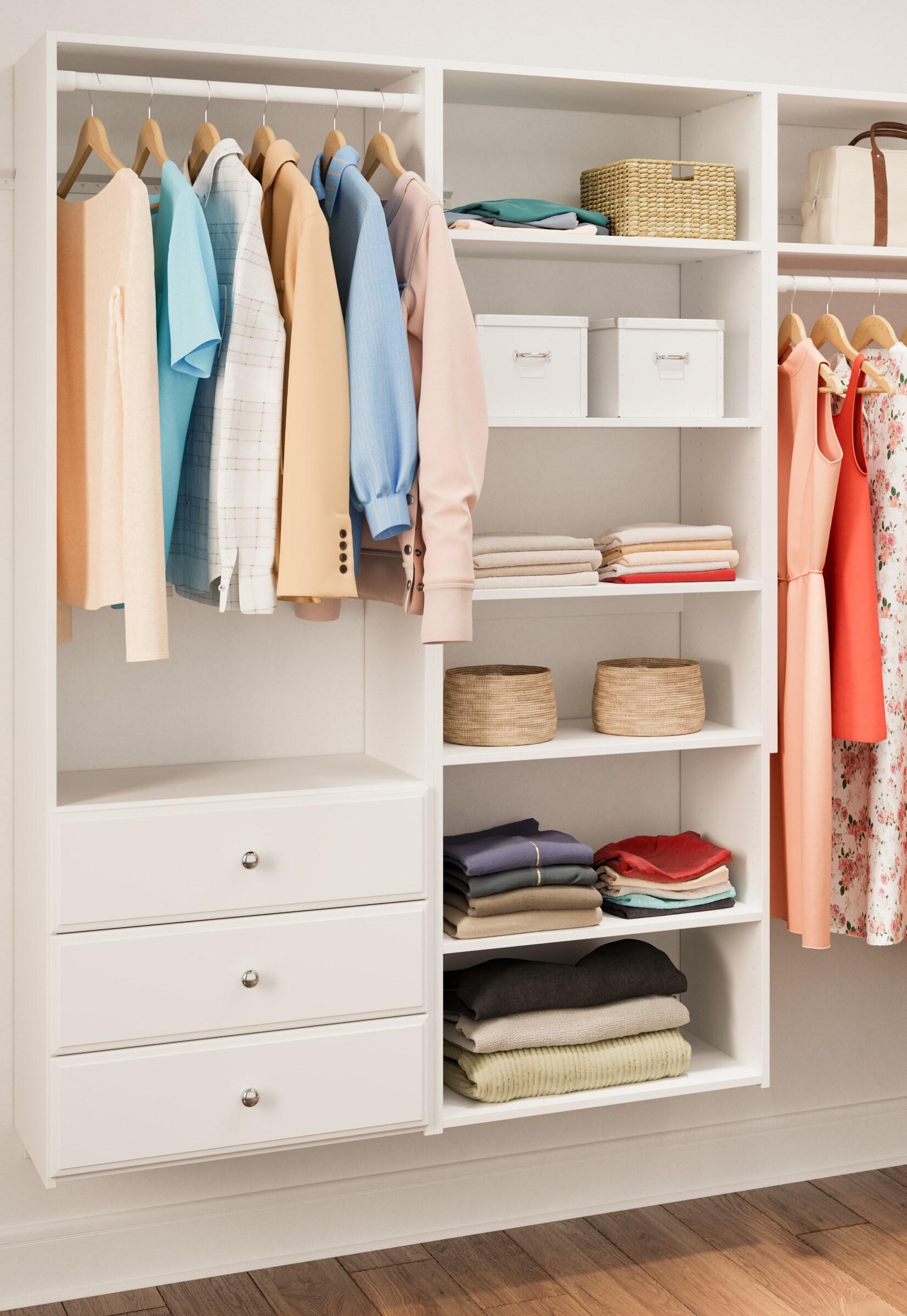 Easy Track Ph32 25-1/8" Wide Elite Closet Organizer System - White