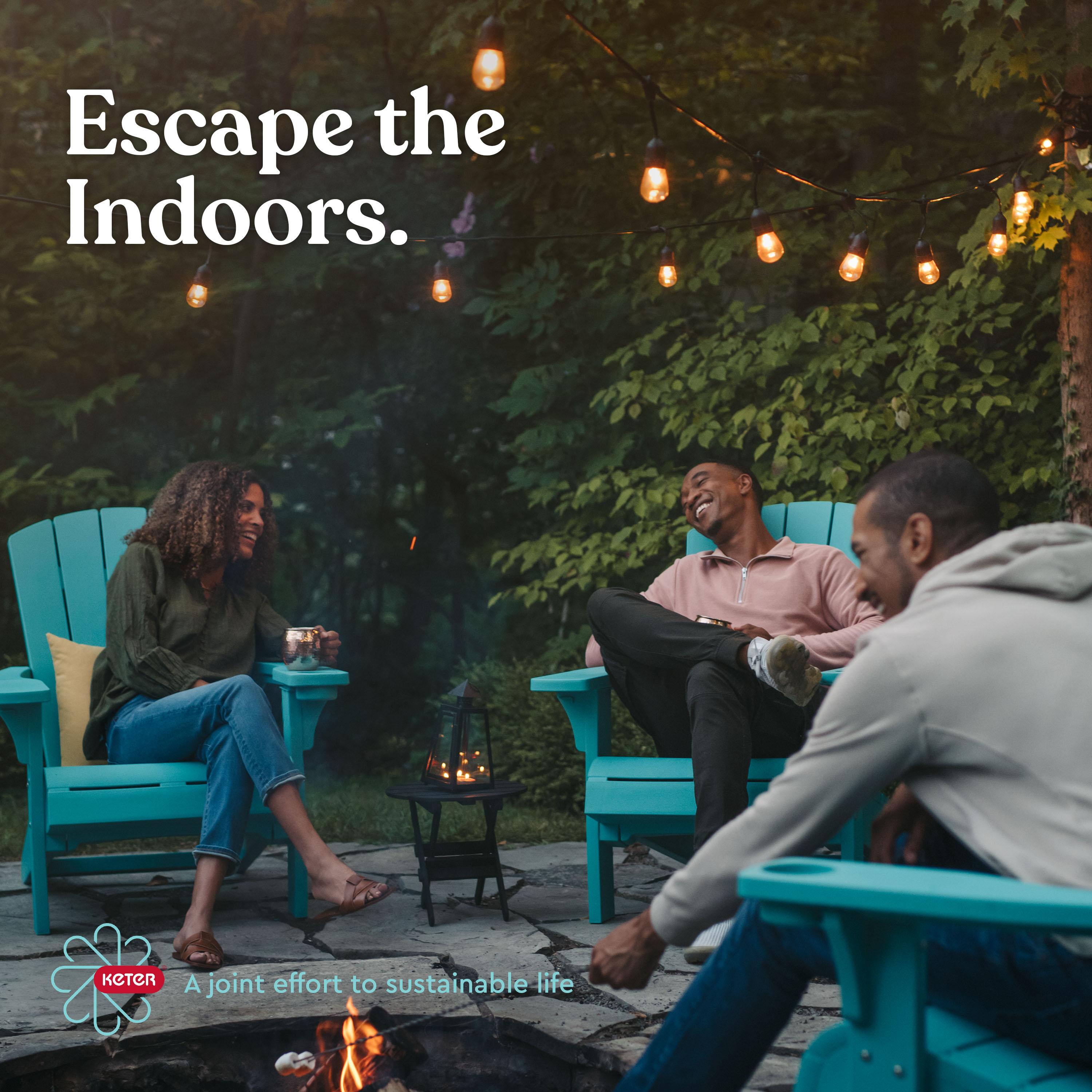 Deluxe 20 in. Resin Brown Square Patio Side Table With Storage