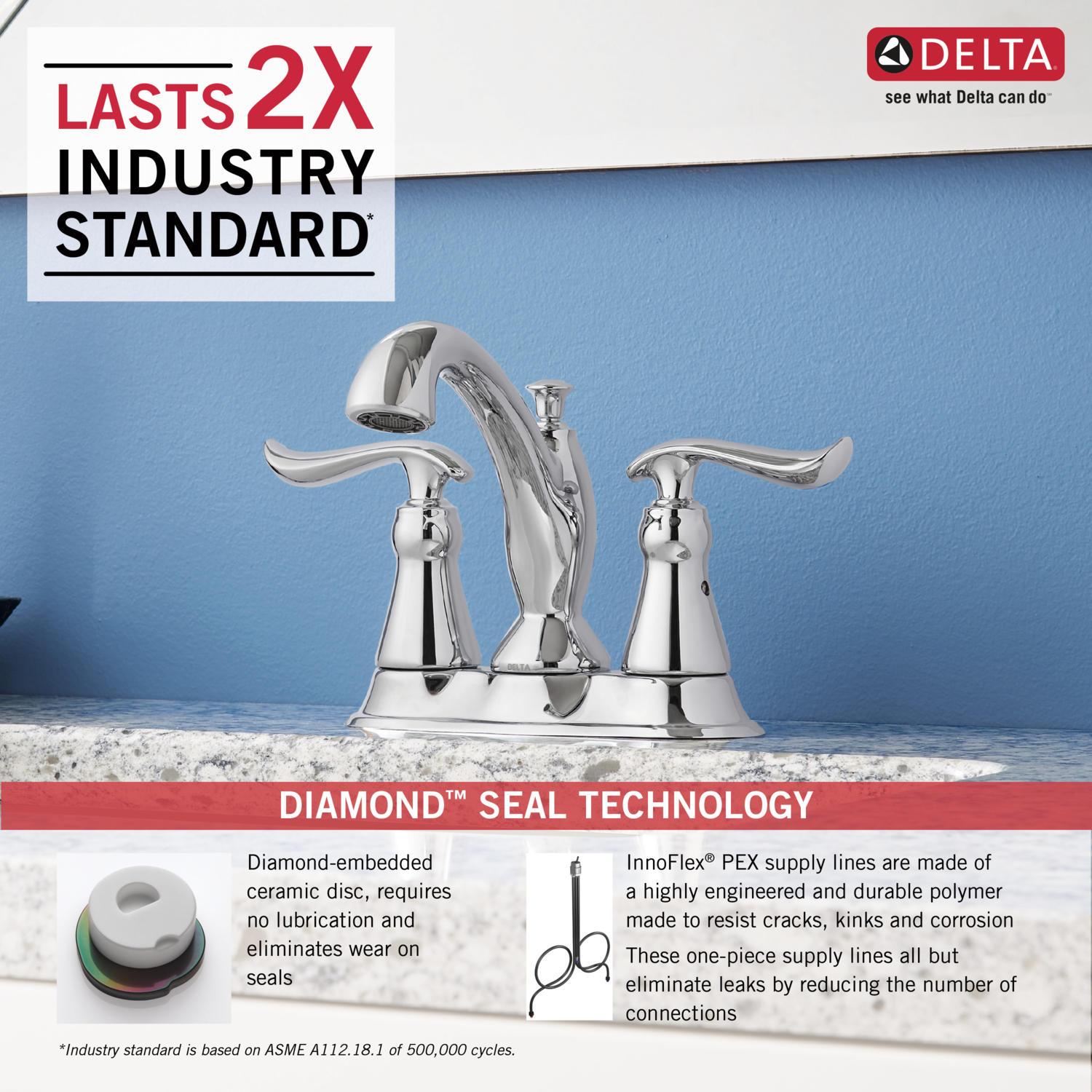 Linden Centerset Bathroom Faucet with Drain Assembly, 2-handle Bathroom Sink Faucet