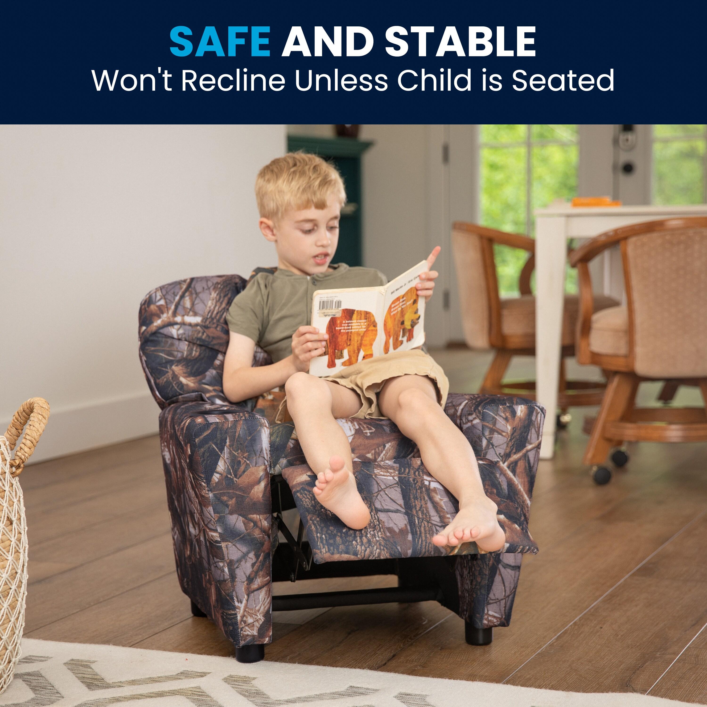 Flash Furniture Chandler Contemporary Camouflaged Fabric Kids Recliner with Cup Holder