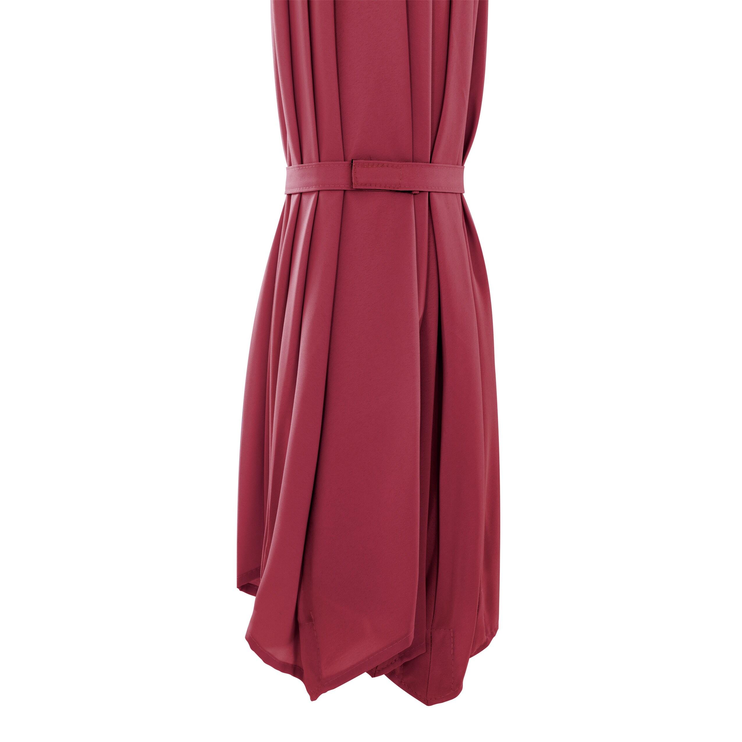 9.5' x 9.5' UV Resistant Offset Tilting Cantilever Patio Umbrella Wine Red - CorLiving