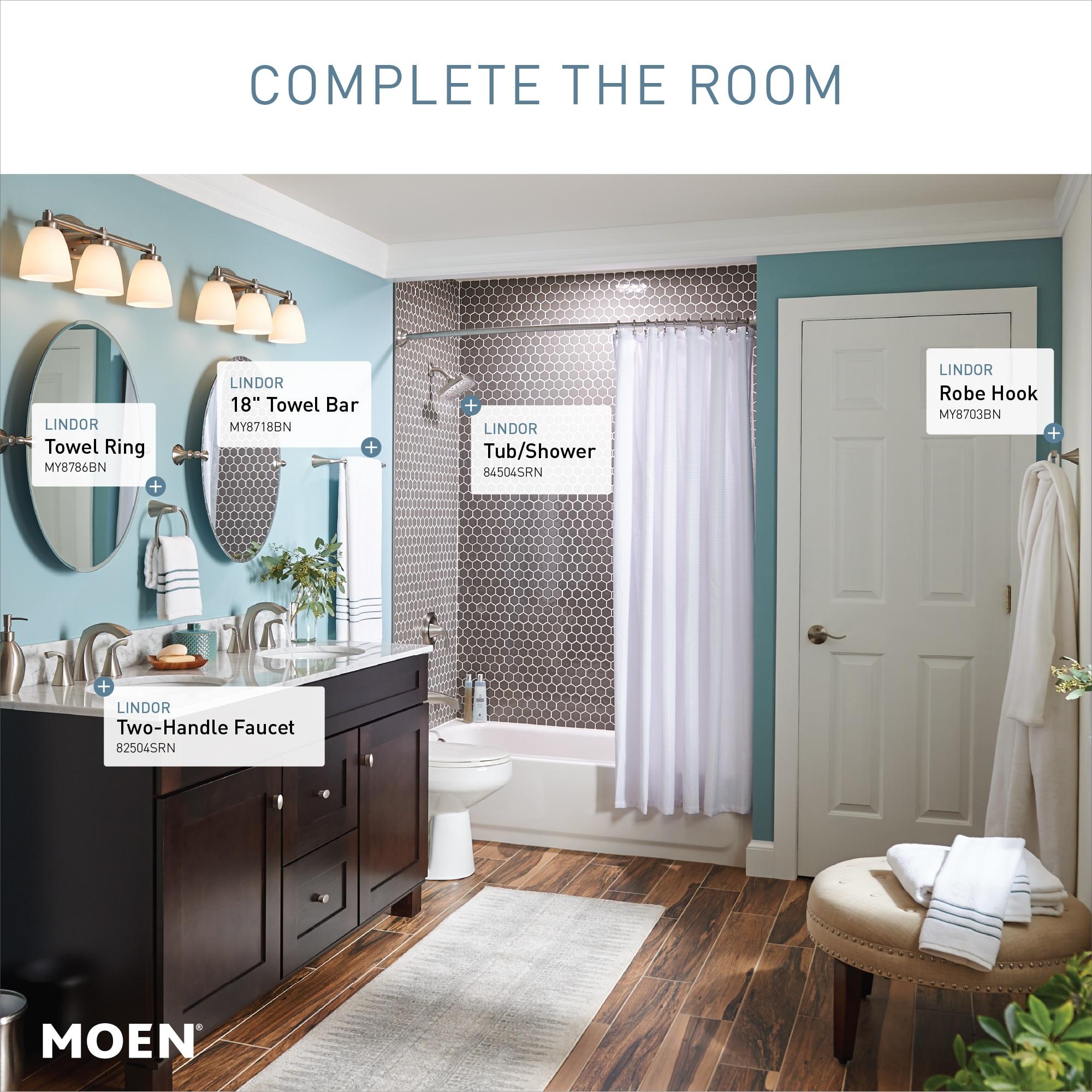 Moen Lindor Brushed Nickel Widespread Bathroom Sink Faucet 8 - 16 in.