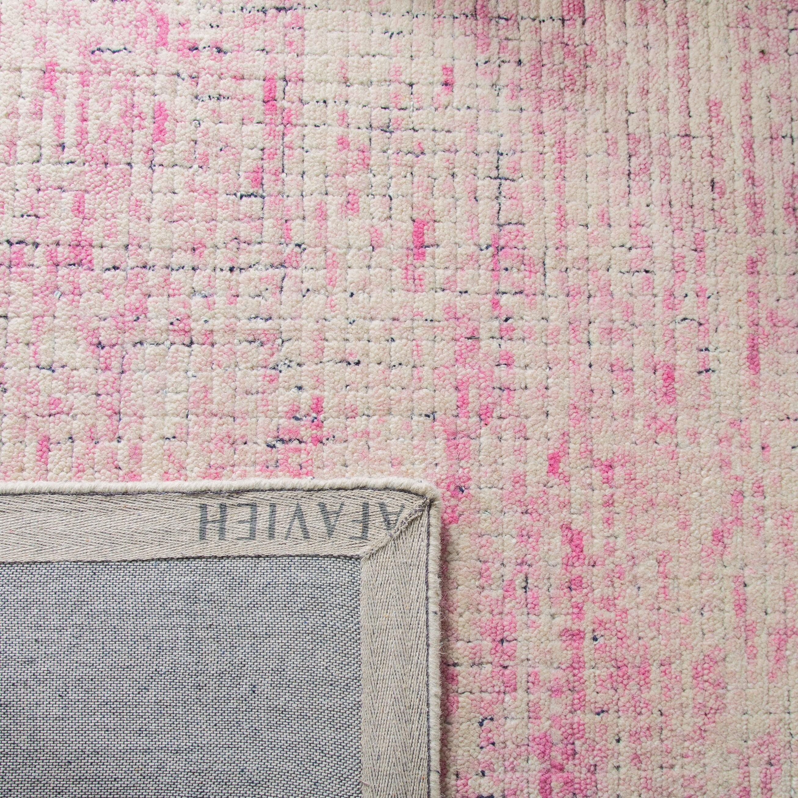 Abstract ABT473 Hand Tufted Runner Rug - Ivory/Pink - 2'3" X 8' - Safavieh.