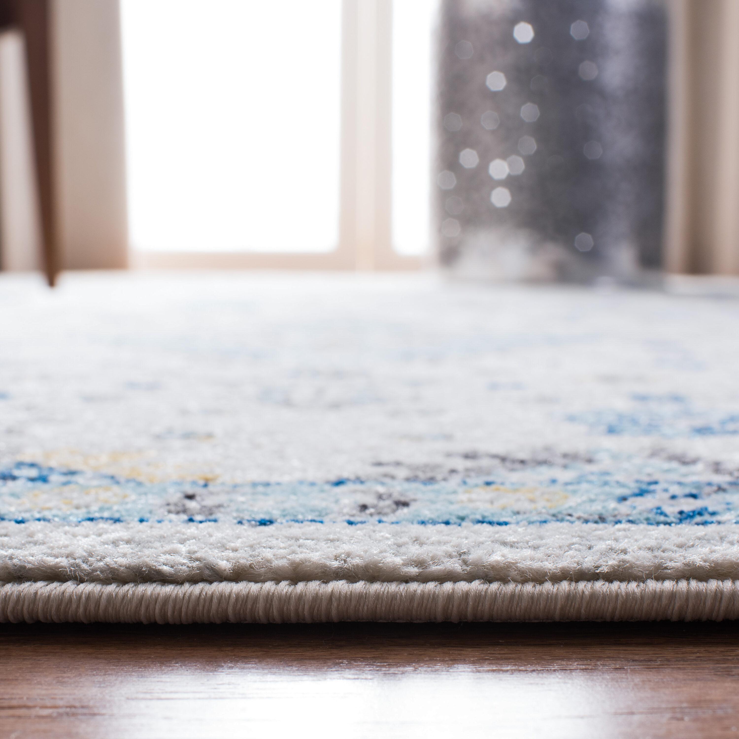 Evoke EVK224 Power Loomed Accent Rug - Ivory/Light Blue - 3'x5' - Safavieh.