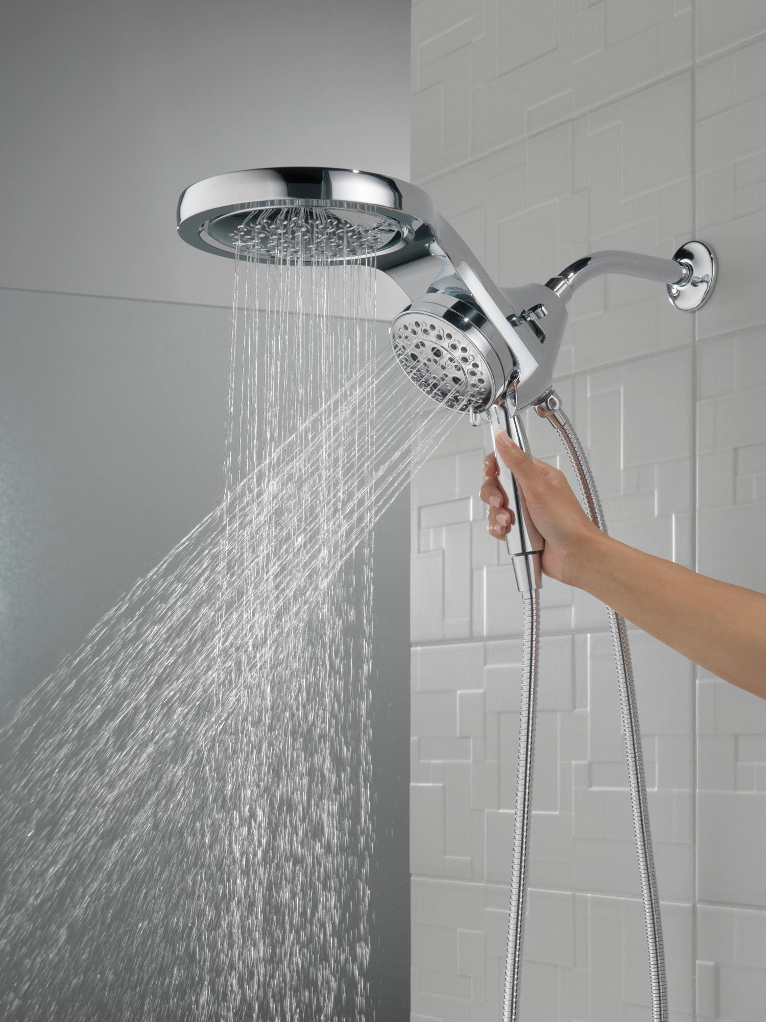 HydraChoice Hydrorain 5 Spray Dual Shower Head and Handheld Shower with H2Okinetic 1.75 GPM