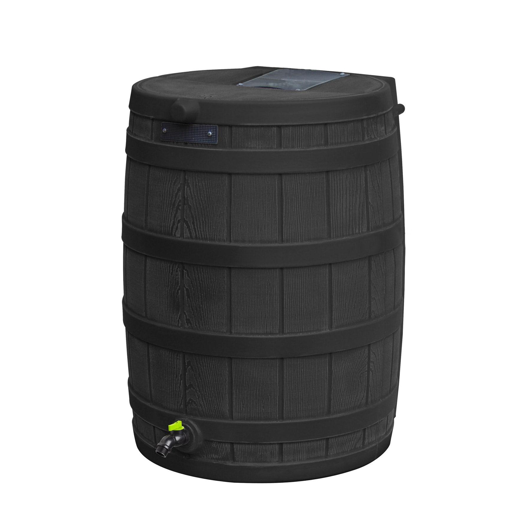Good Ideas 50 Gallons Plastic Drainable Dual Overflow Rain Barrel