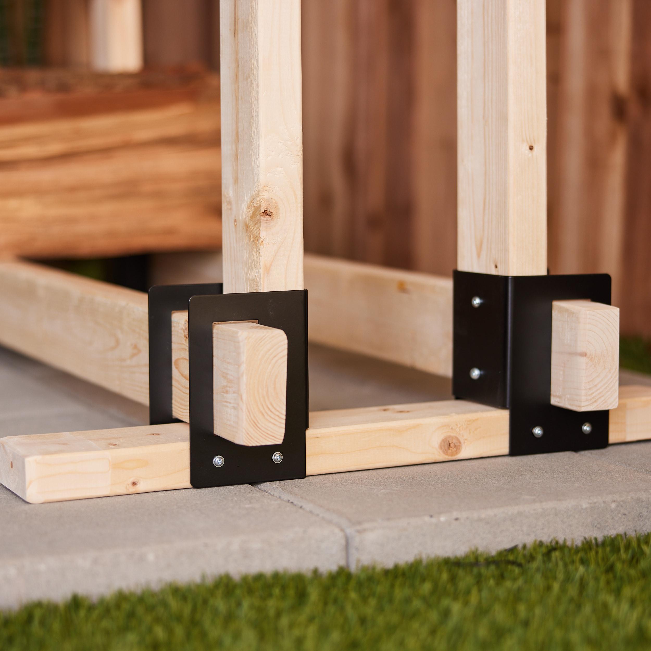 Panacea Black Powder Coated Steel Log Rack Bracket