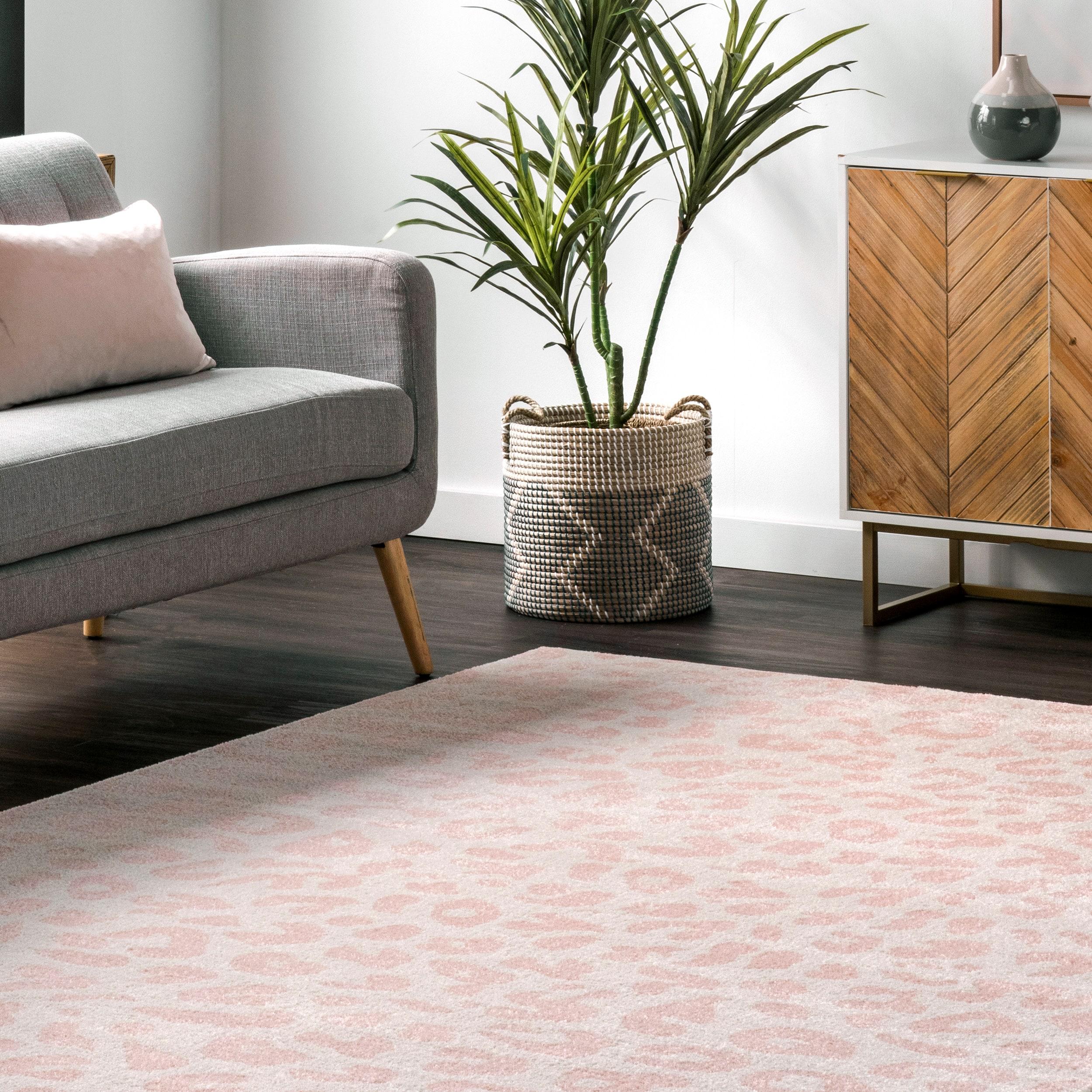 nuLOOM Annette Modern Leopard Print Area Rug, 4' x 6', Baby Pink