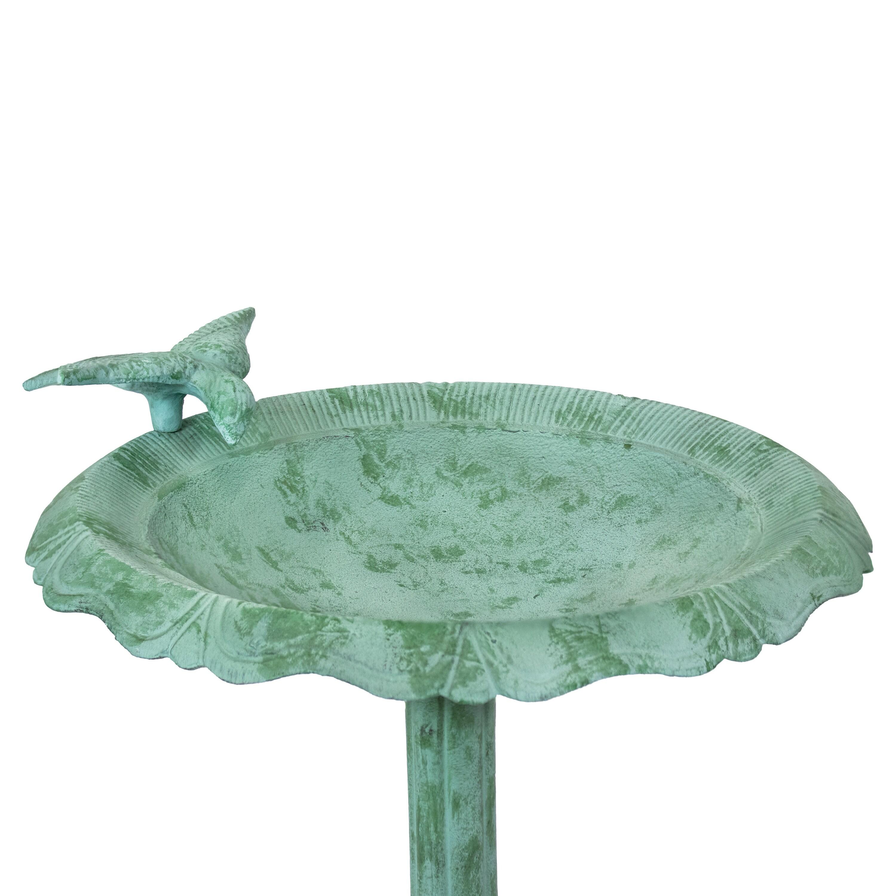 Garden Visitor Freestanding Cast Aluminum Outdoor Bird Bath