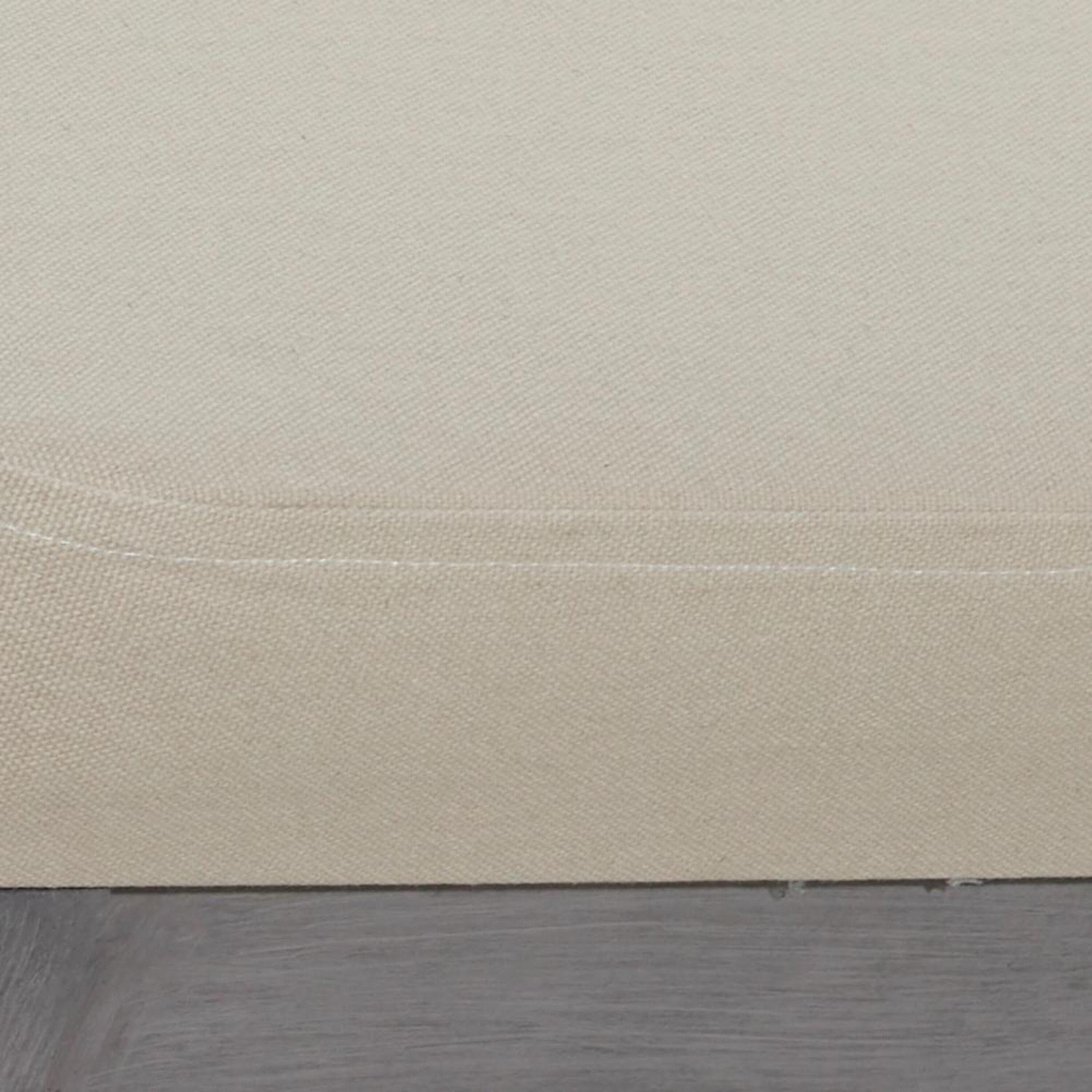 DecMode Wood Bench with Burlap Seat, Gray