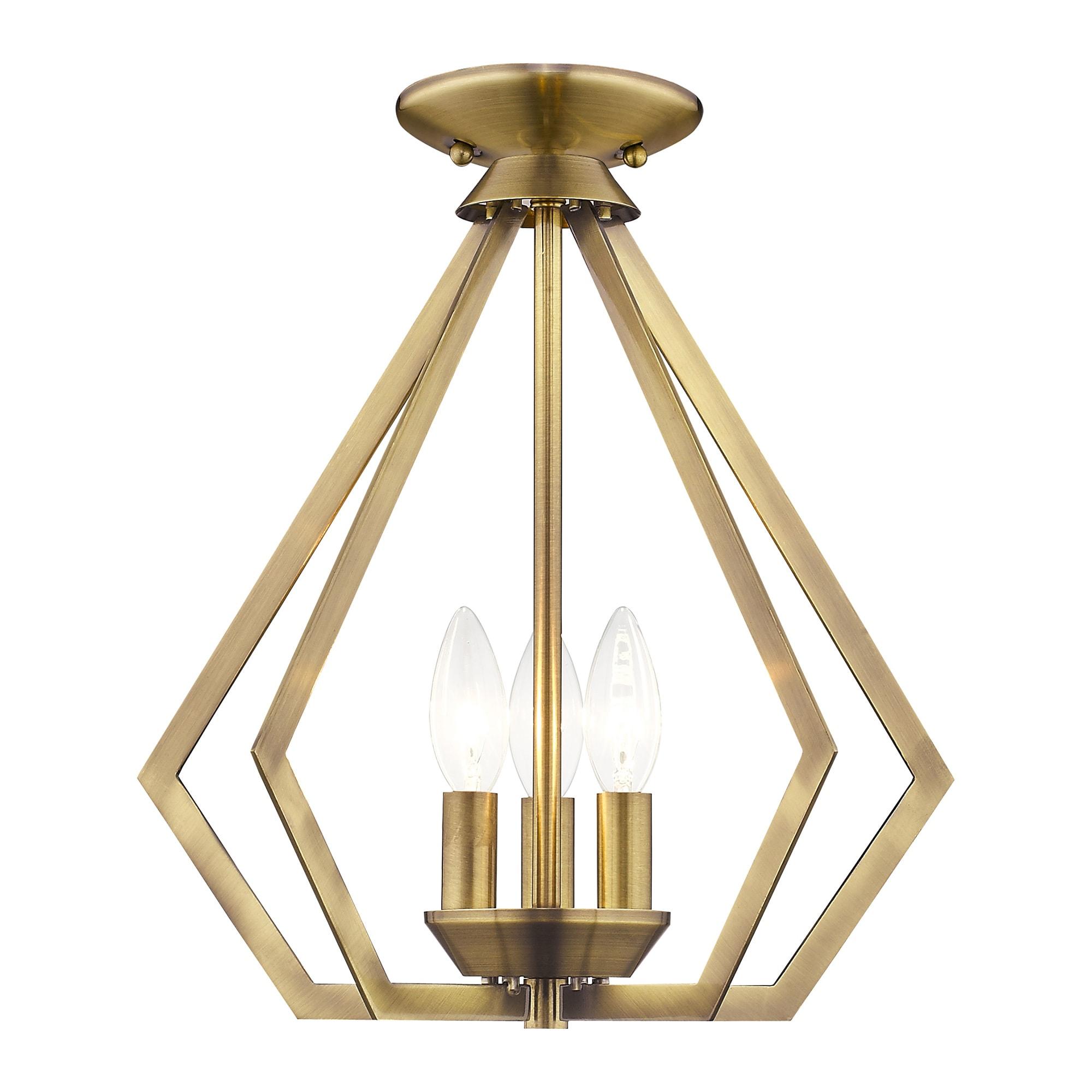 Livex Lighting Prism 3 - Light Chandelier in  Antique Brass