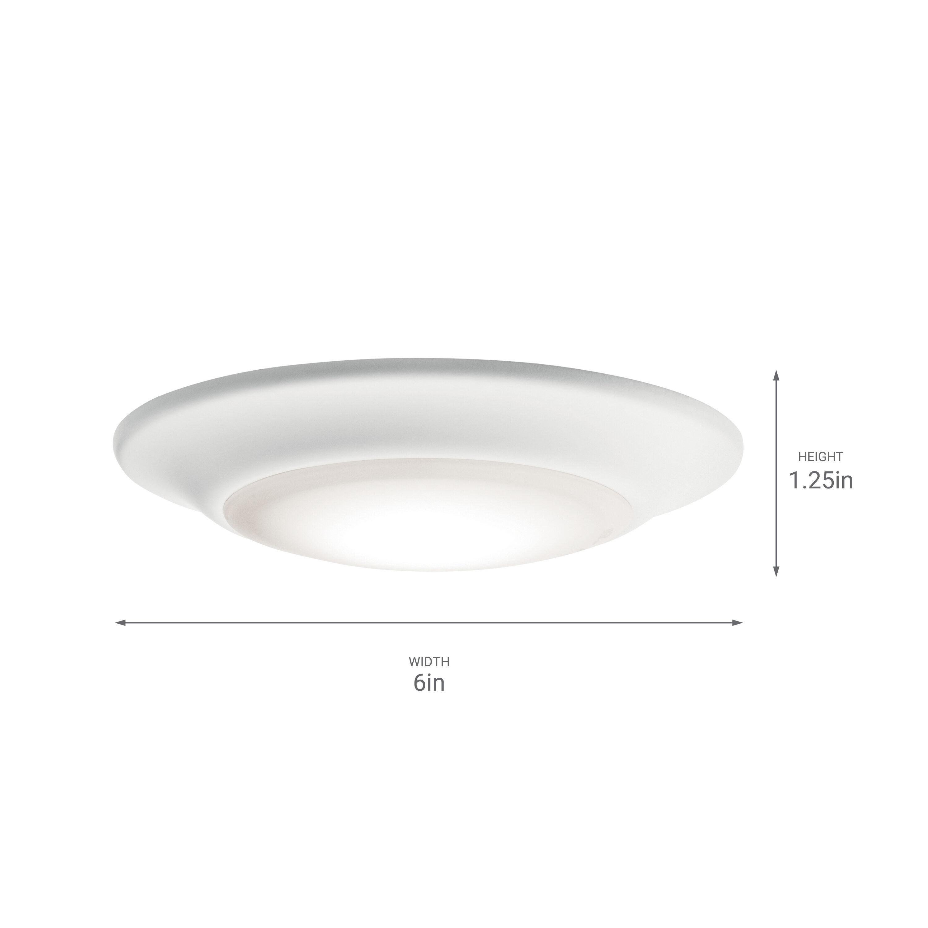 White LED Round Flush Mount Ceiling Light, 6-inch