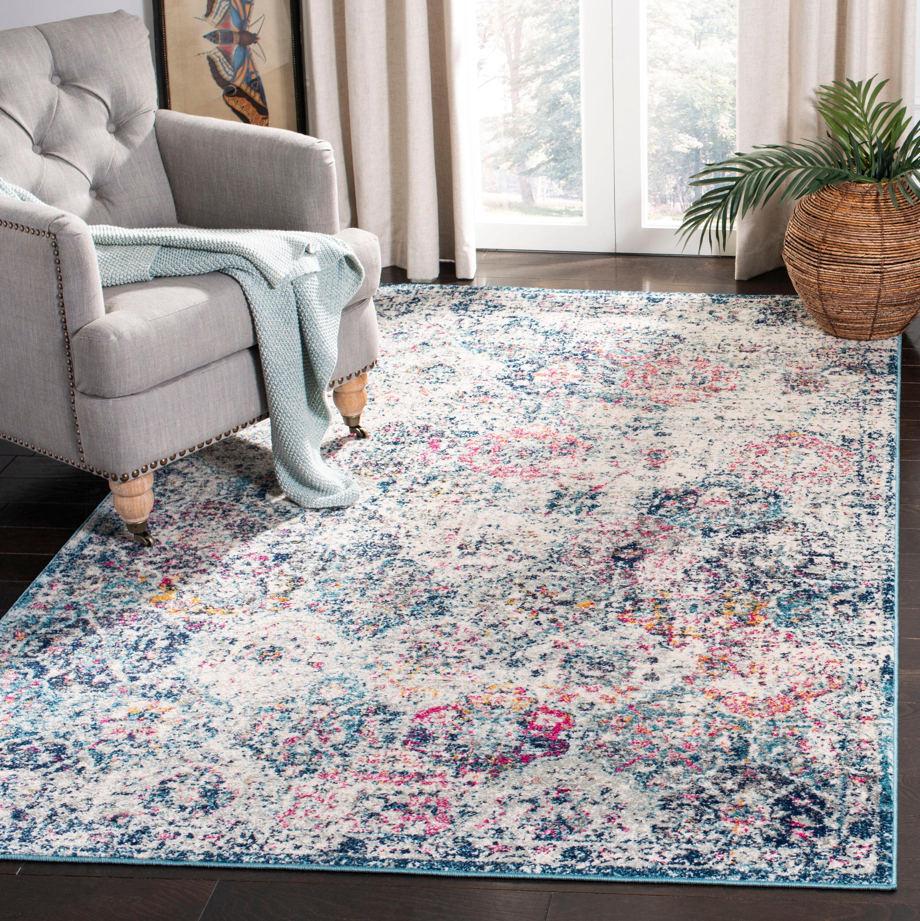 Madison MAD611 Power Loomed Area Rug - Navy/Teal - 9'x9' - Safavieh.