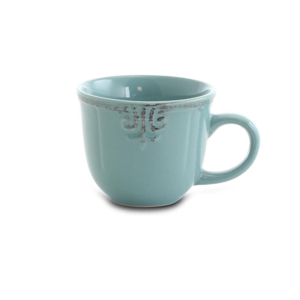 Elama Fleur De Lys 20-Piece Dinnerware Set in Turquoise