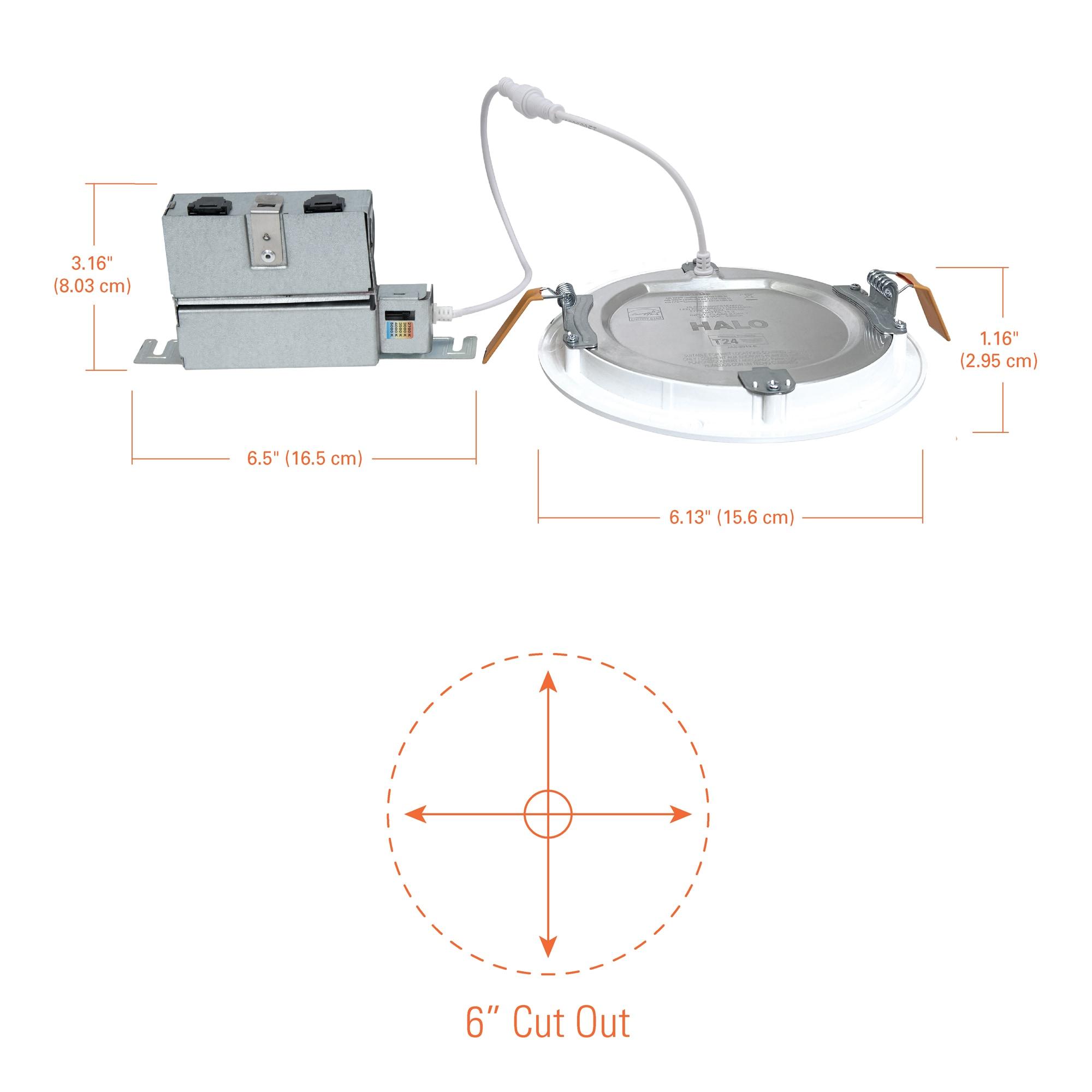 Halo 6" inch Recessed Canless LED Ceiling Light Direct Mount, White