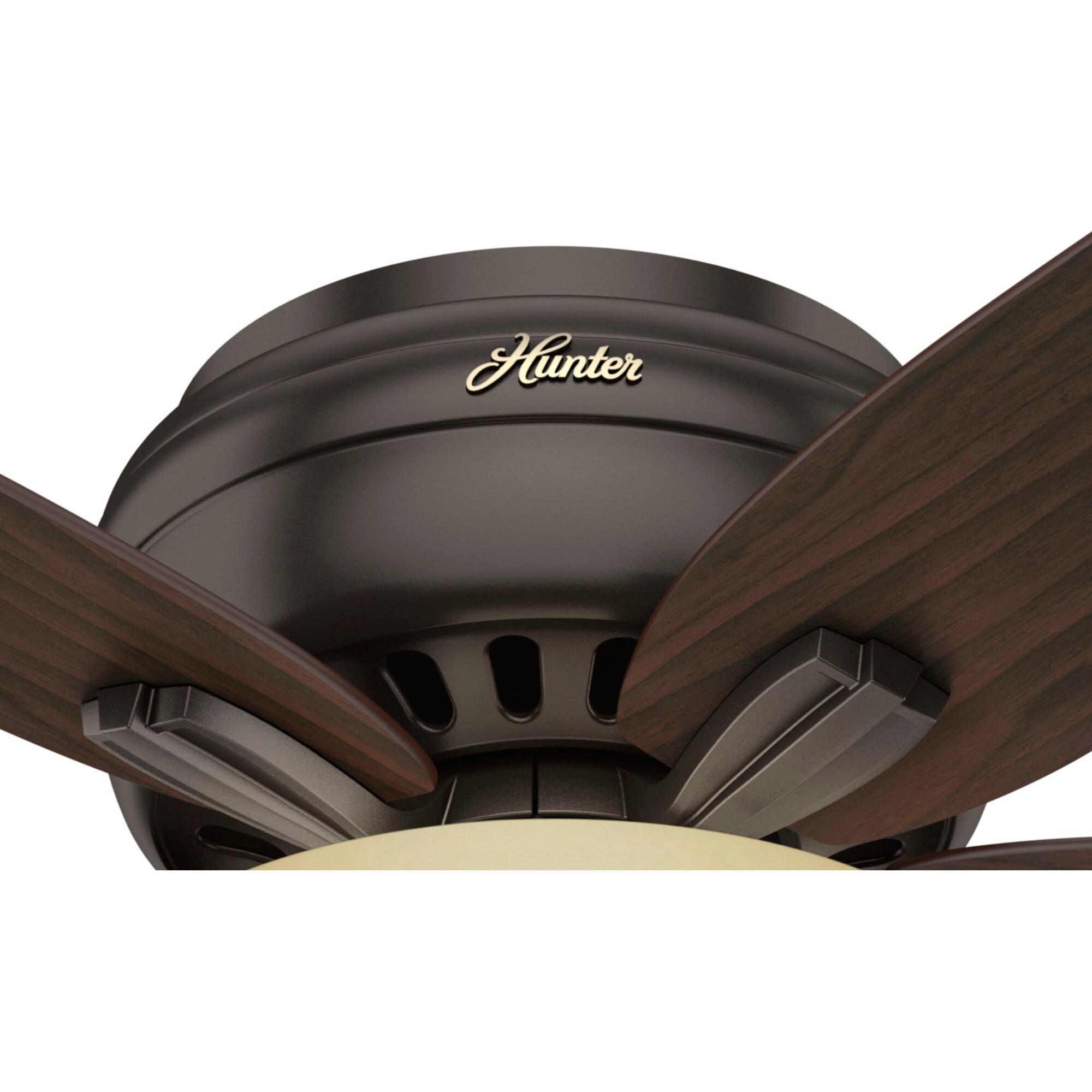 Hunter Fan Newsome 42" 5 - Blade Traditional Flush Mount Indoor Ceiling Fan with Lights and Pull Chains
