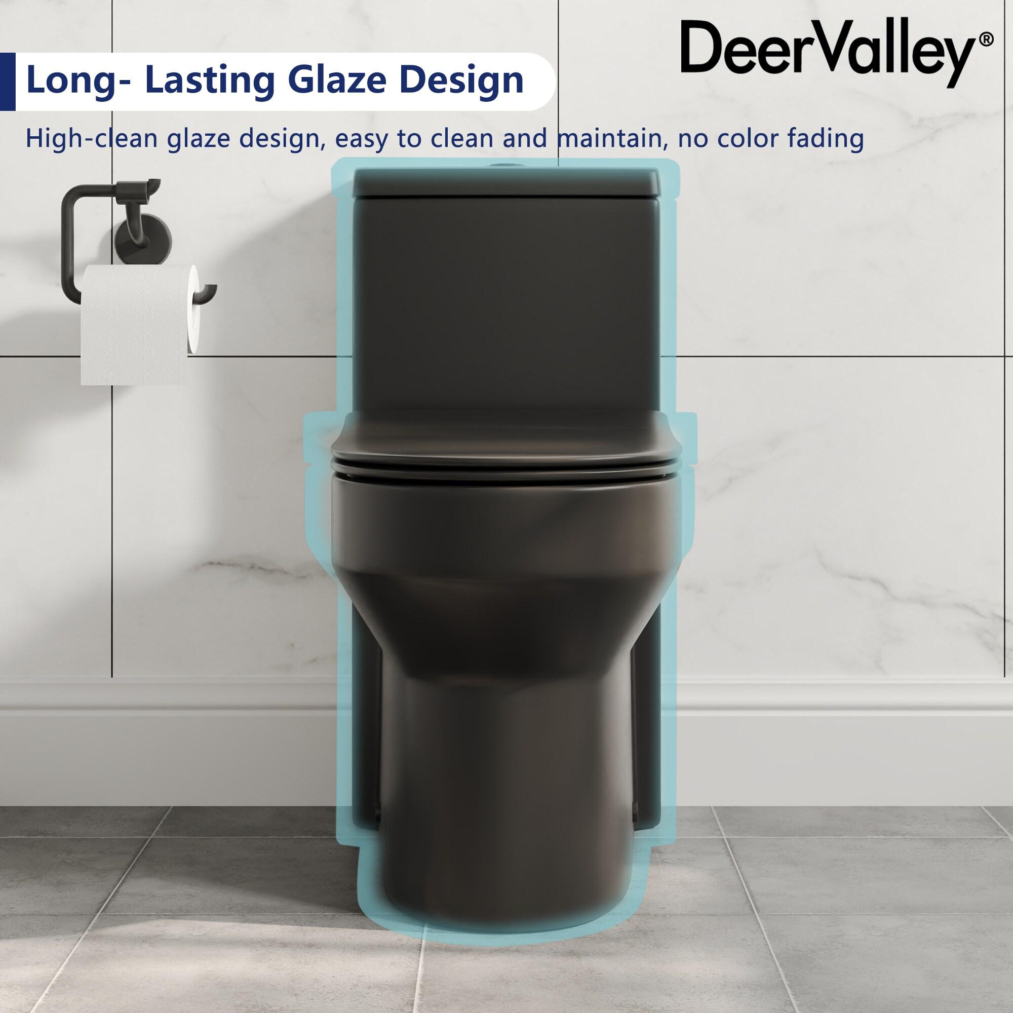 Liberty Compact Toilet, Modern One-Piece Round Toilet with Dual Flush, Easy Cleaning Fully Skirted Design(Seat Included)