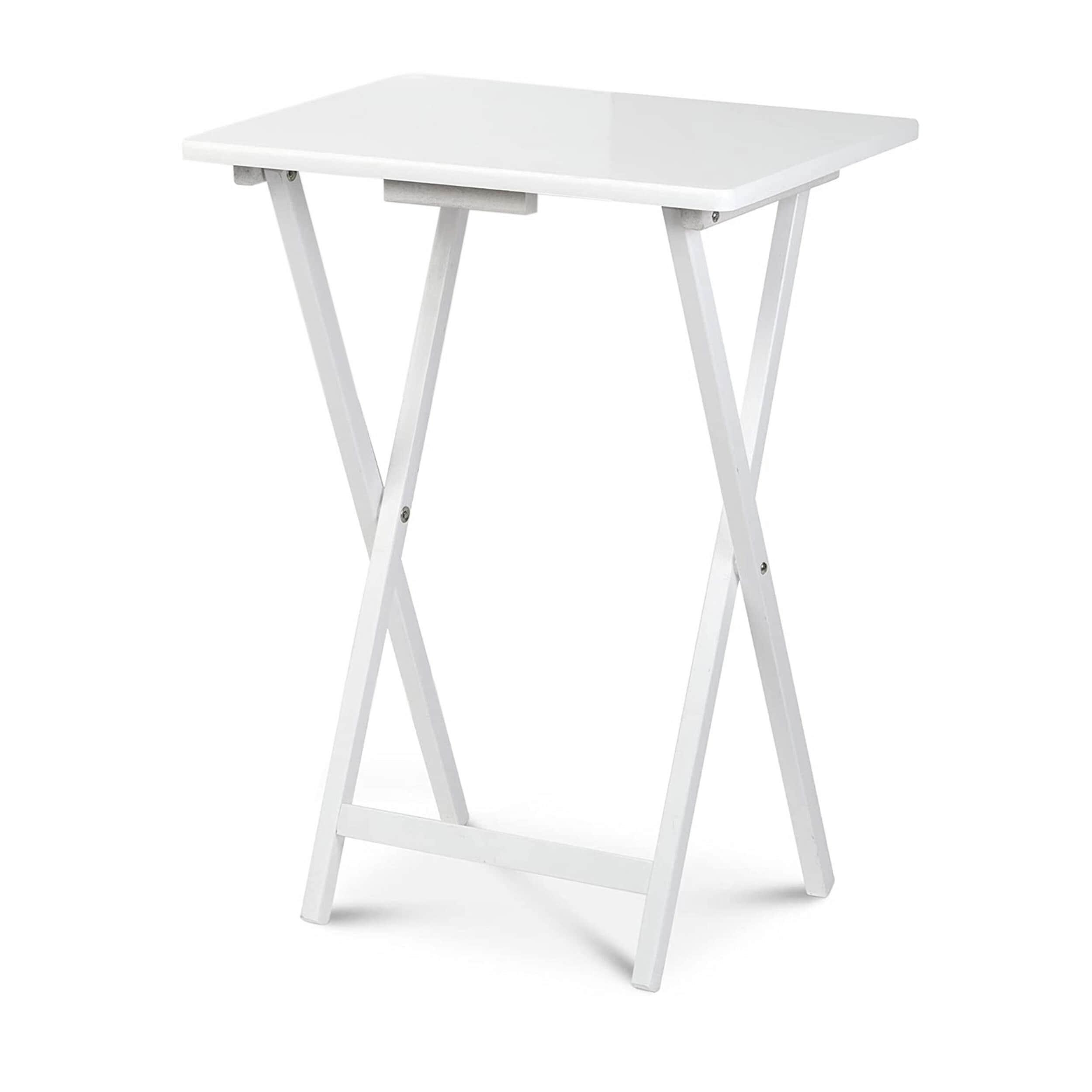 PJ Wood 19.09'' Solid Wood Rectangular Portable Folding Table (Set of 2)