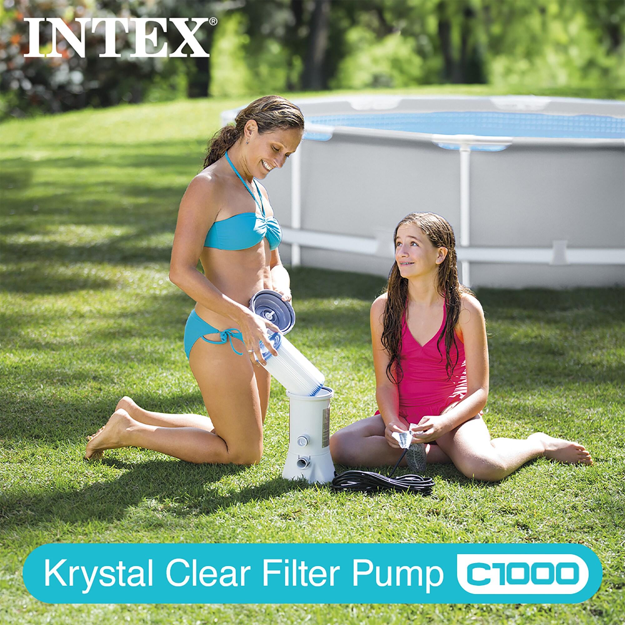 Frame Above Ground Baby Splash Swimming Pool Bundled w/ Intex Filter Pump