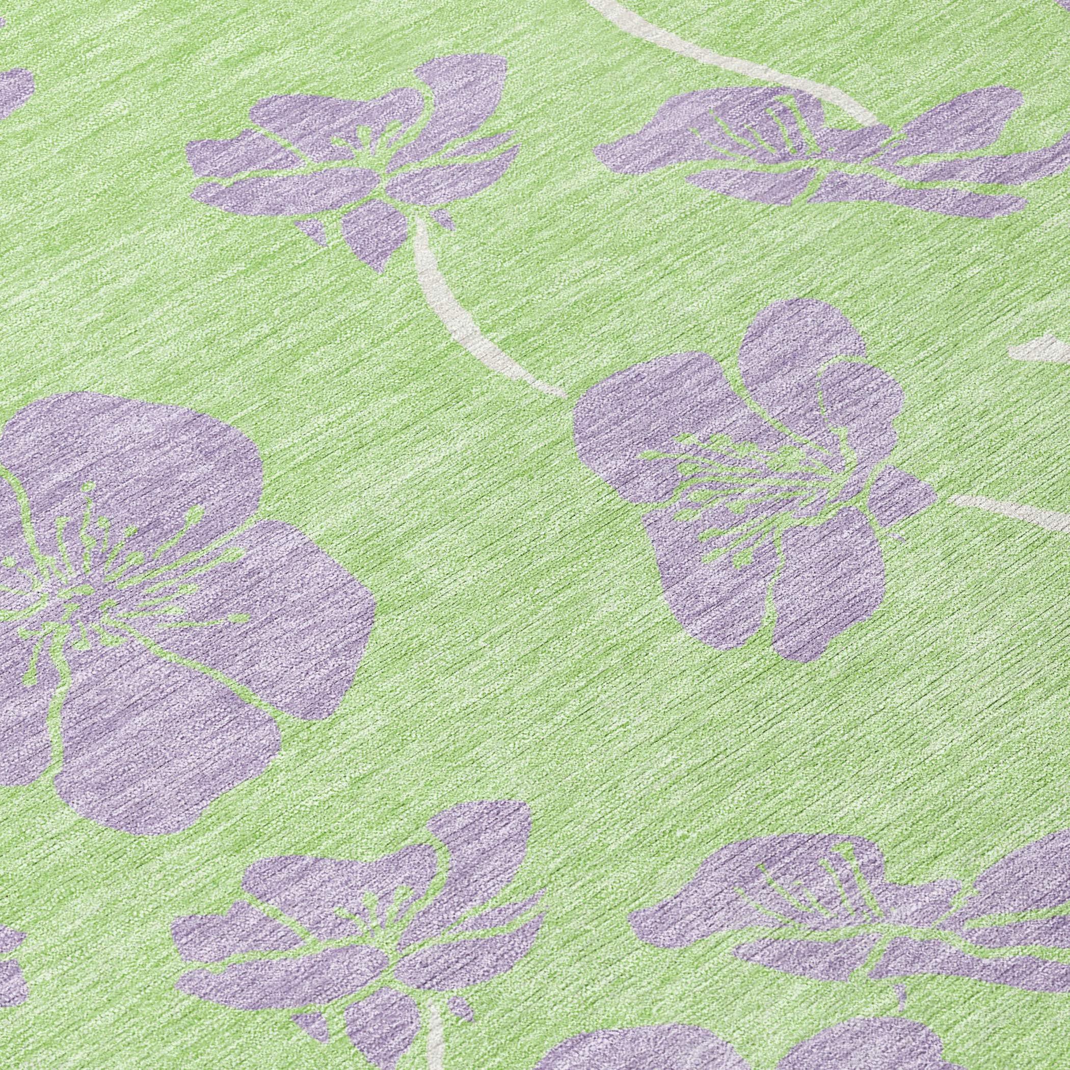Addison Rugs Chantille Indoor/Outdoor Transitional Floral Mint Washable Rectangle Rug, 2'6" x 3'10"