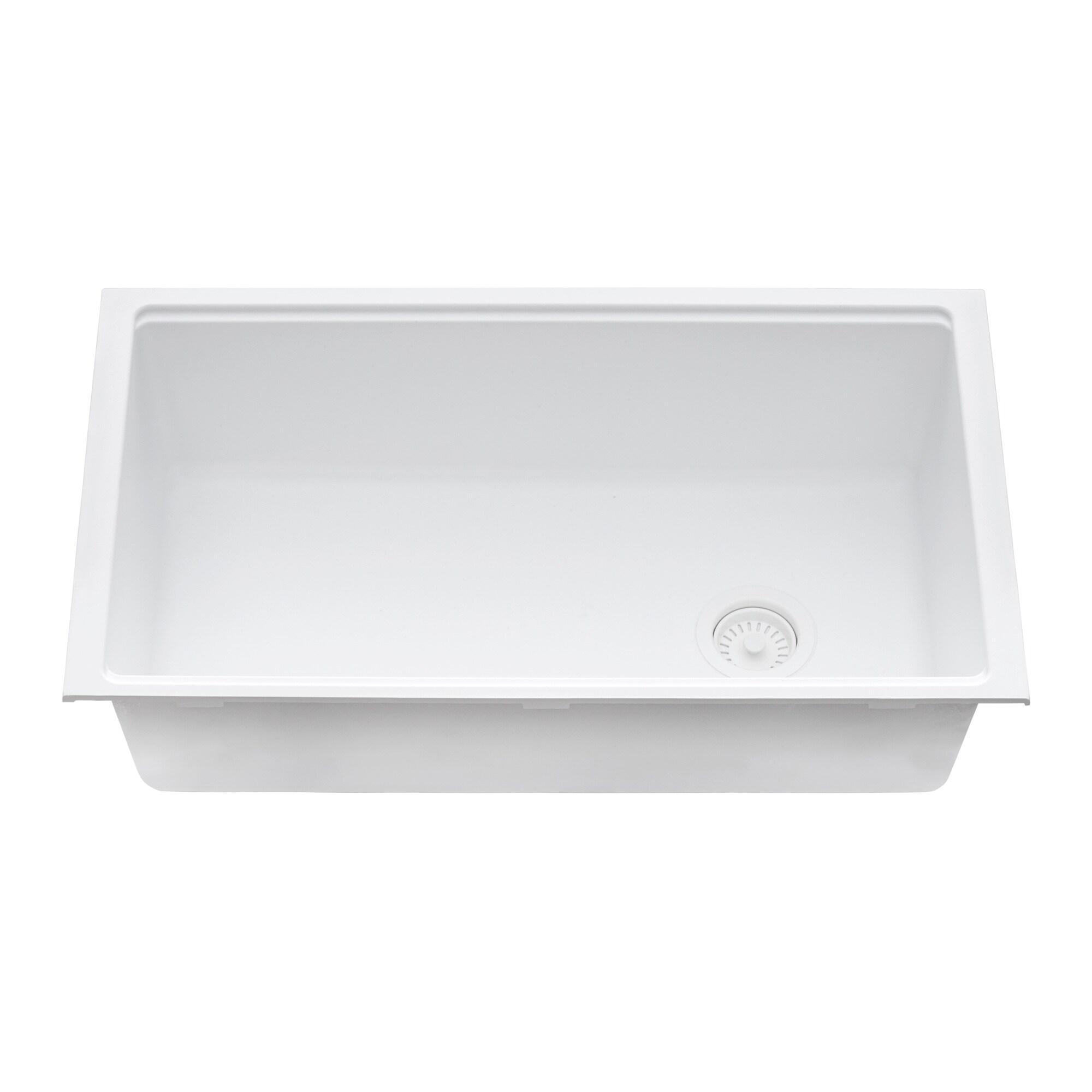Ruvati 33-inch Undermount Workstation Granite Composite Kitchen Sink