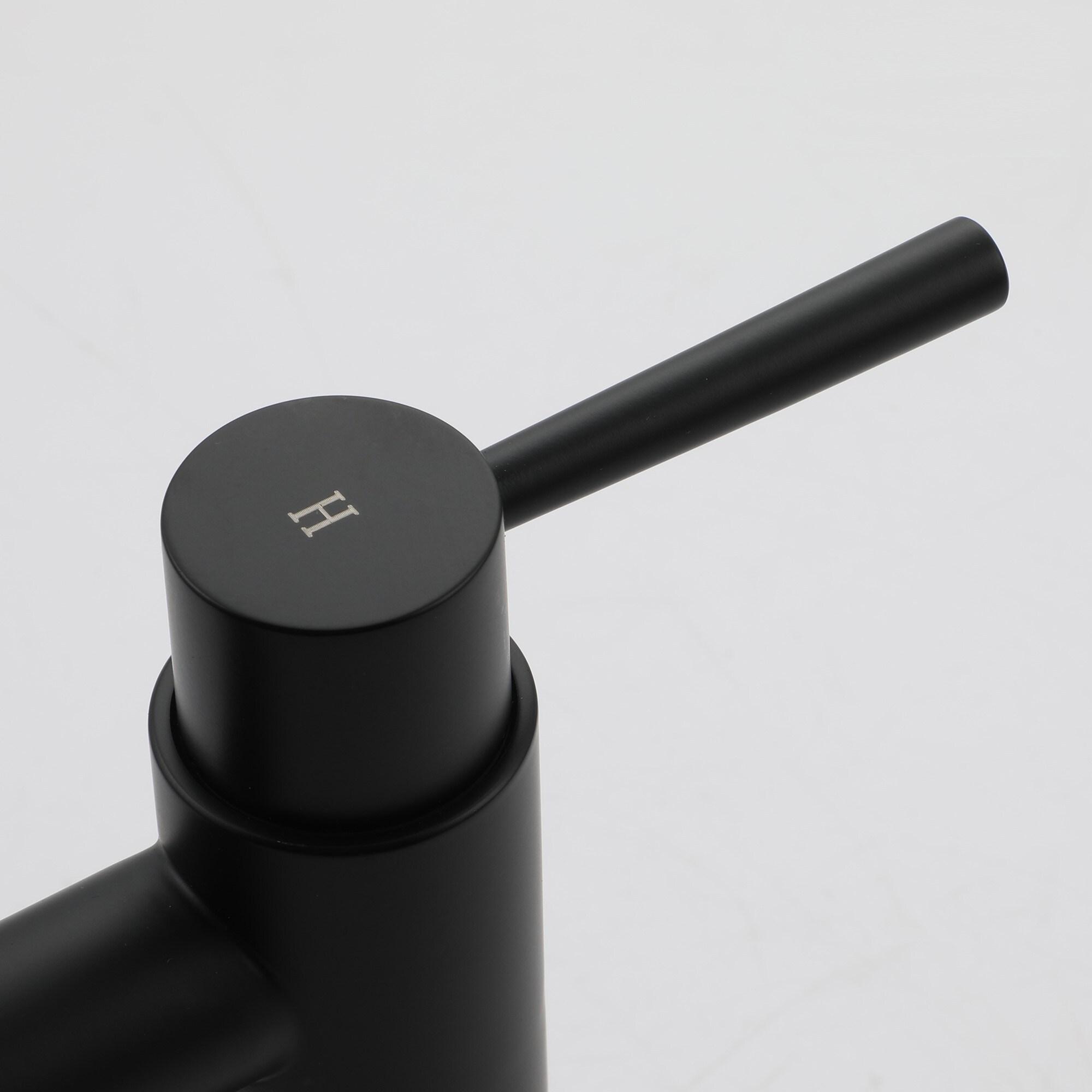 Double Handle Bridge Kitchen Faucet with Side Sprayer in Matte Black