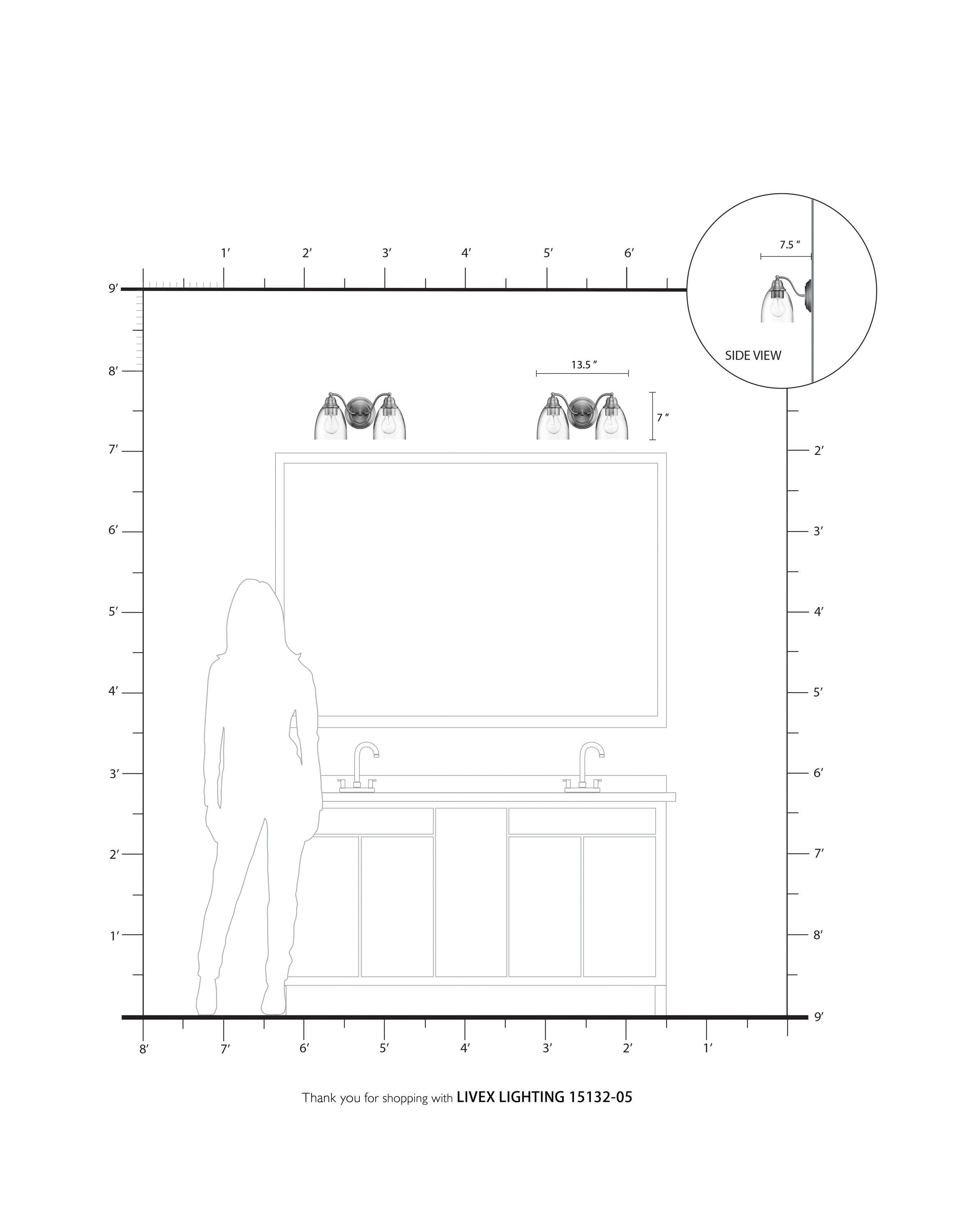 Livex Lighting Montgomery 2 - Light Vanity in Polished Chrome