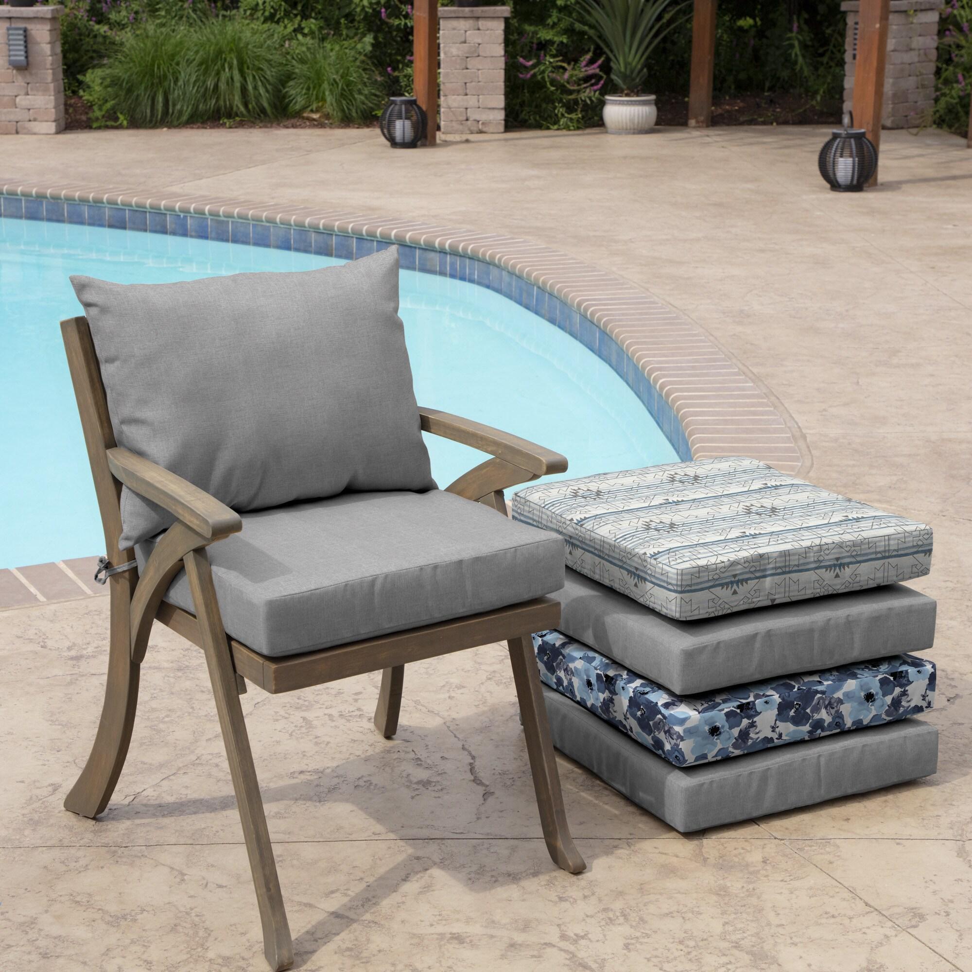 Arden 23"x17" Woven Outdoor Dining Chair Cushion Set Paloma Valencia: Fade & Water-Resistant Patio Seat