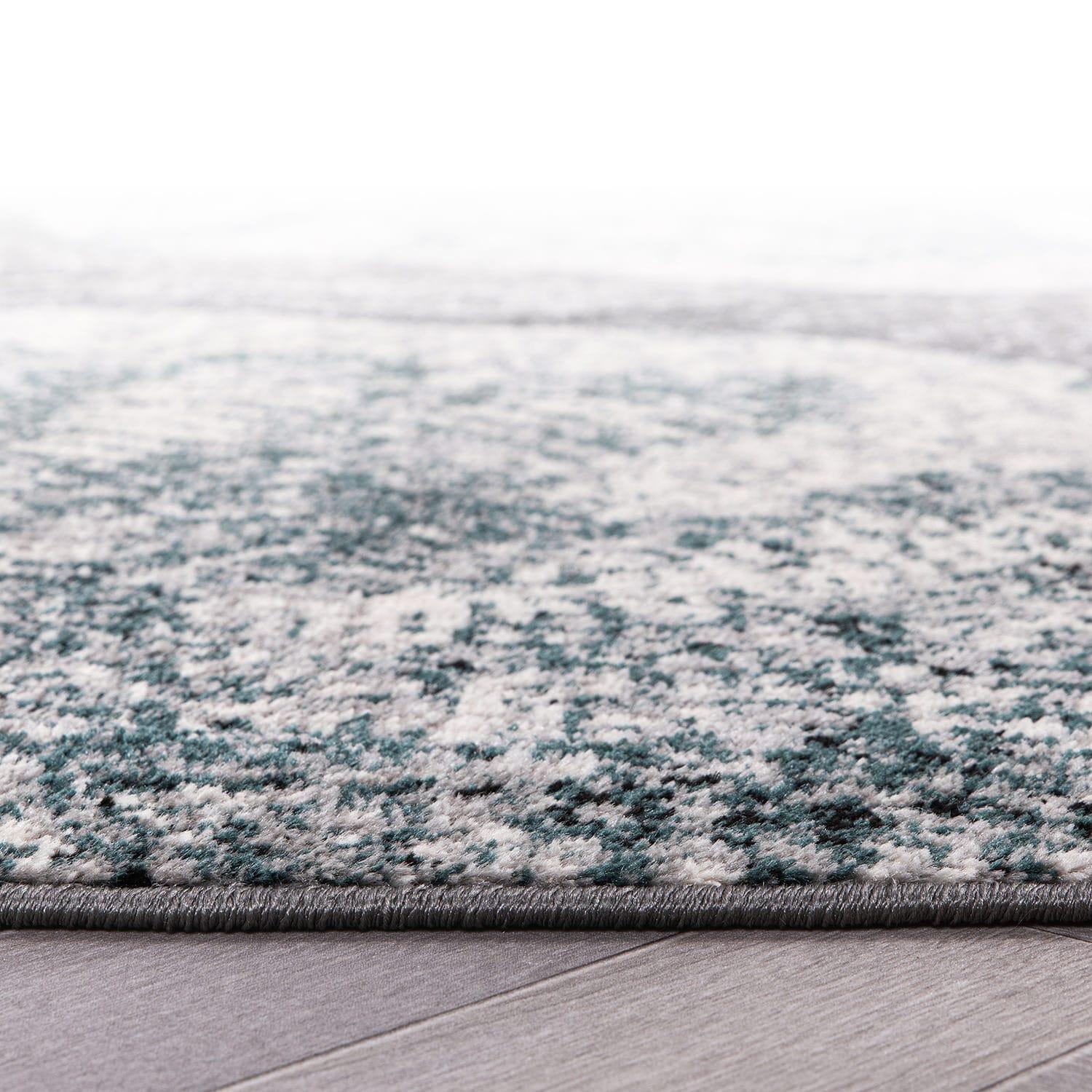 World Rug Gallery Contemporary Floral Design Area Rug - Blue 5'x7'