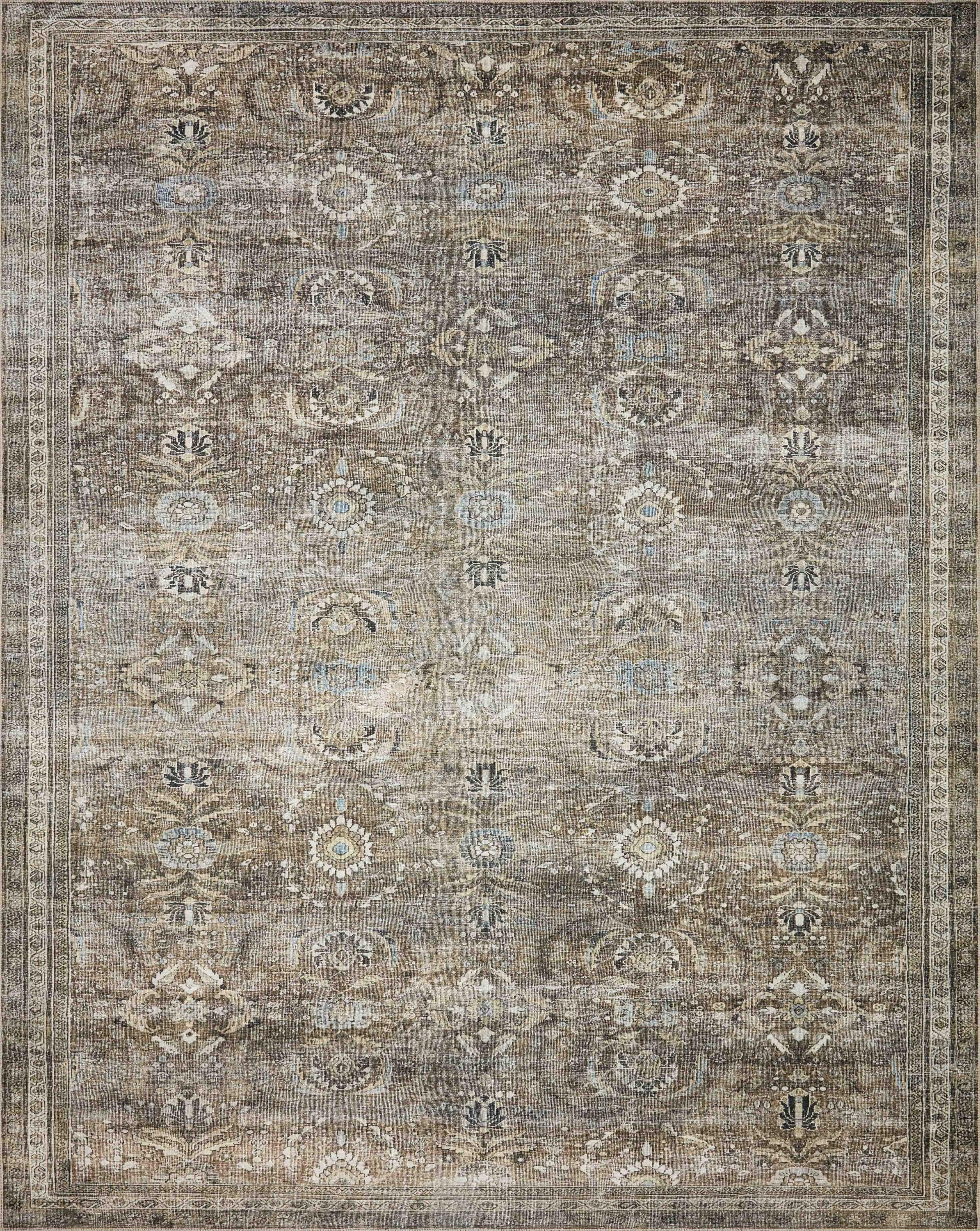 Loloi II Layla LAY-13 Printed Antique / Moss Oriental Area Rug 2'-0" x 5'-0"