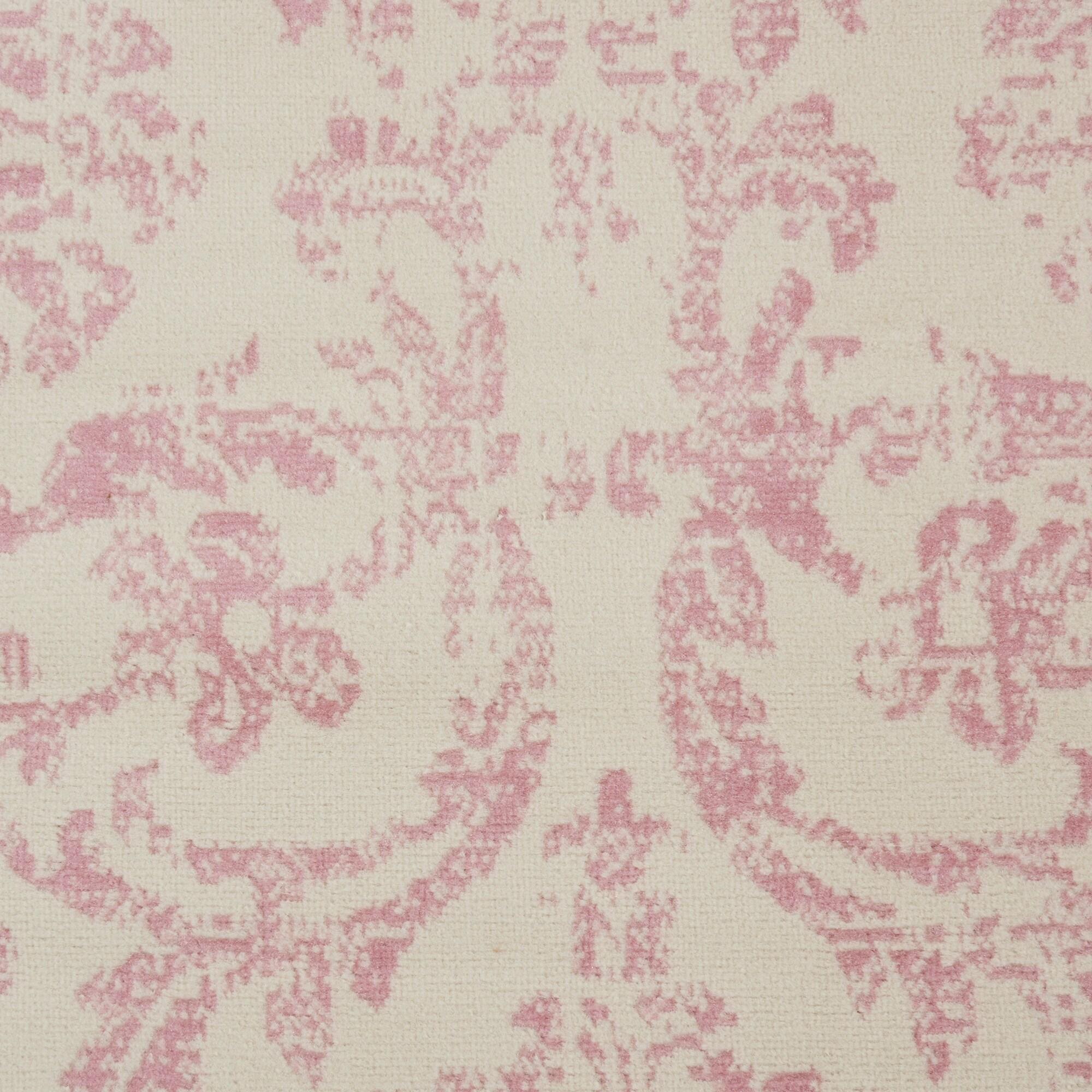 Jubilant JUB09 Area Rug Farmhouse Vintage Damask By Nourison Ivory/Pink 7' x 10'