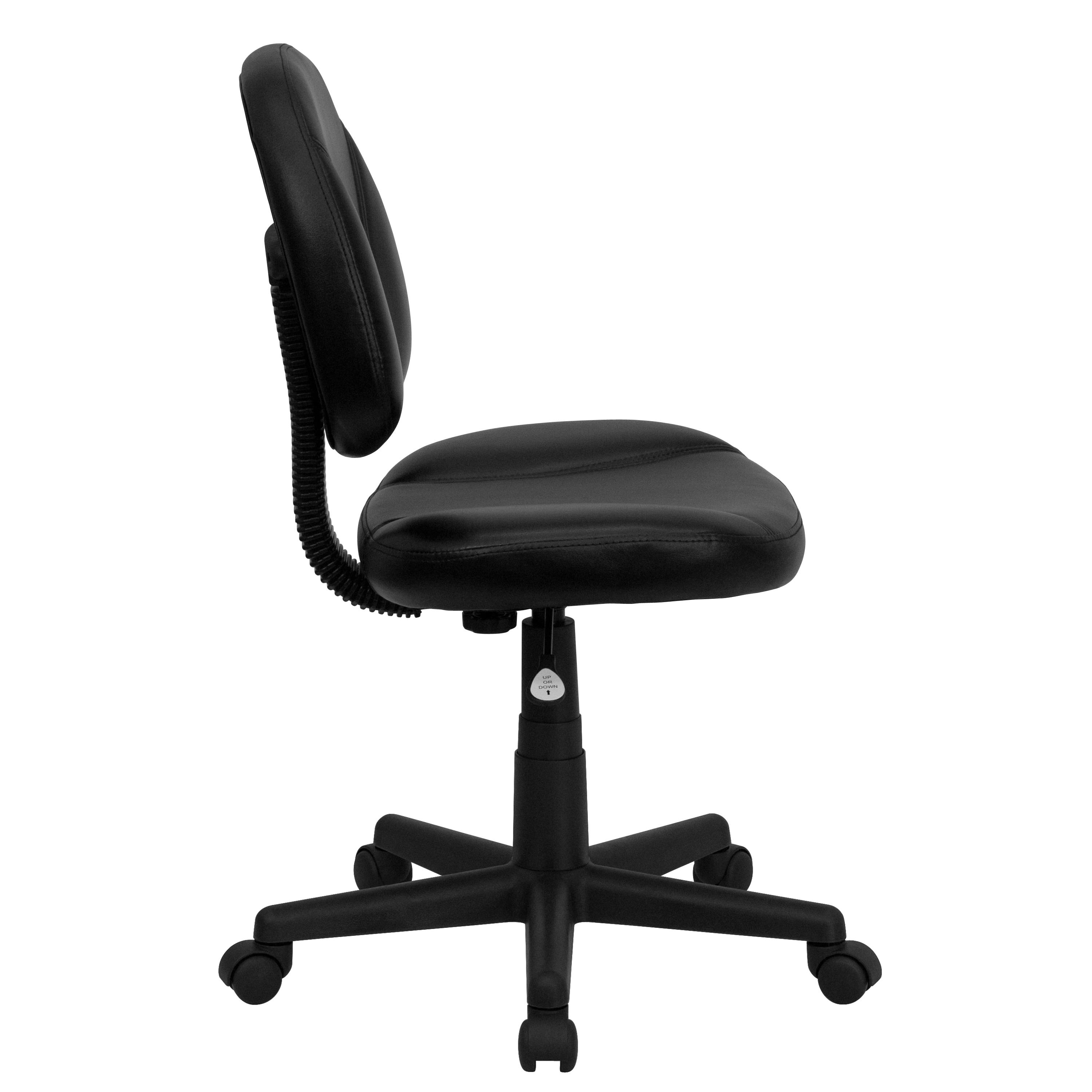 Flash Furniture Mid-Back LeatherSoft Swivel Ergonomic Task Office Chair with Back Depth Adjustment