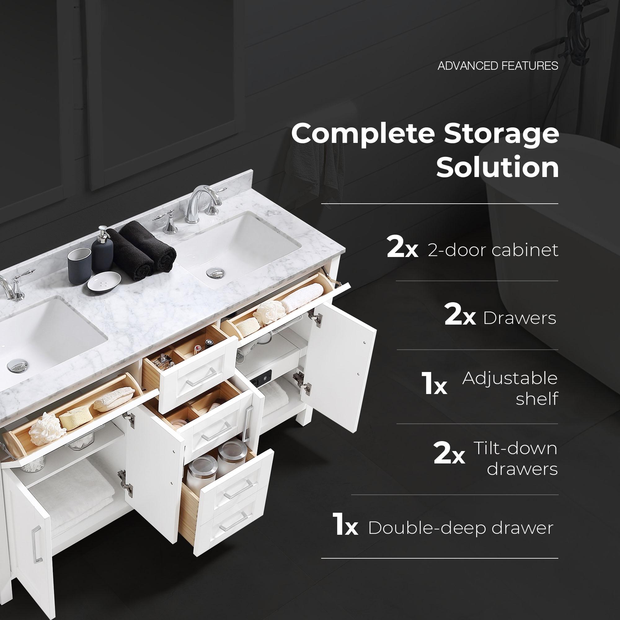 OVE Decors Tahoe 60" Double Bathroom Vanity