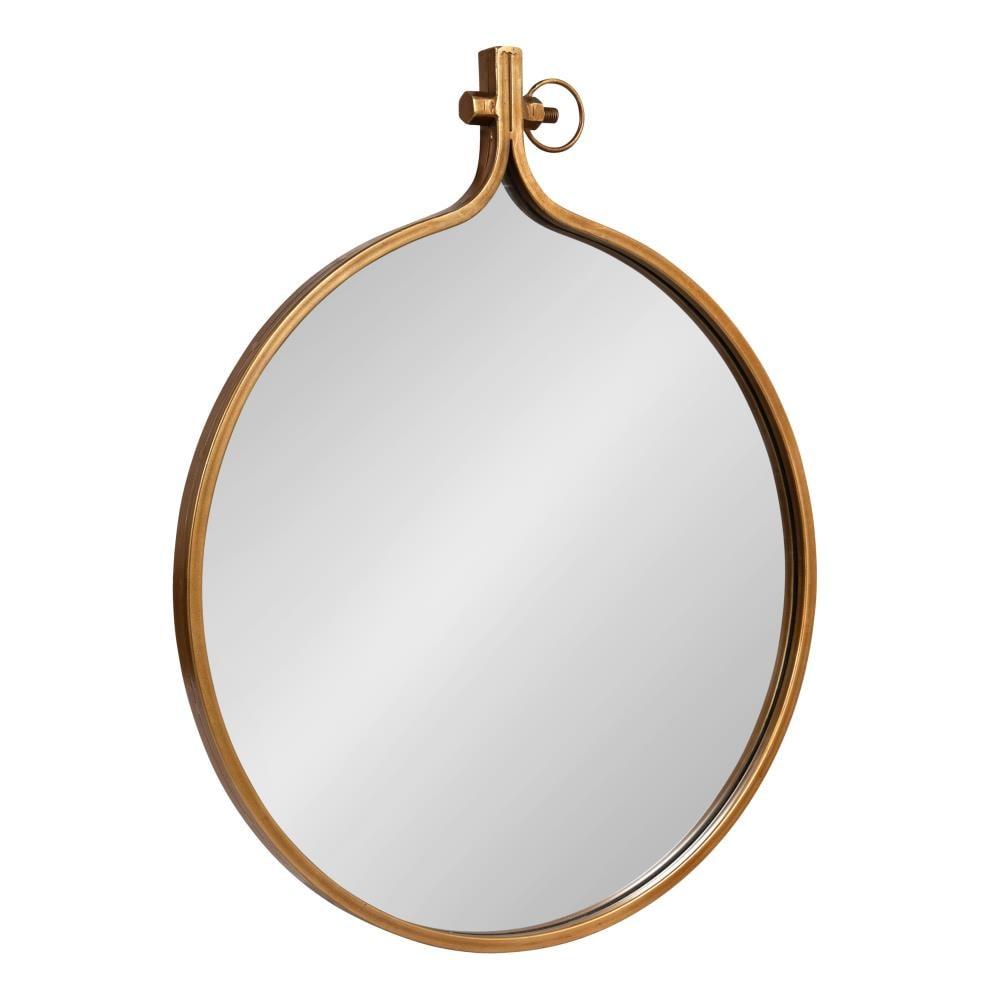 Yitro 23.5" Round Bronze and Gold Wall Mirror