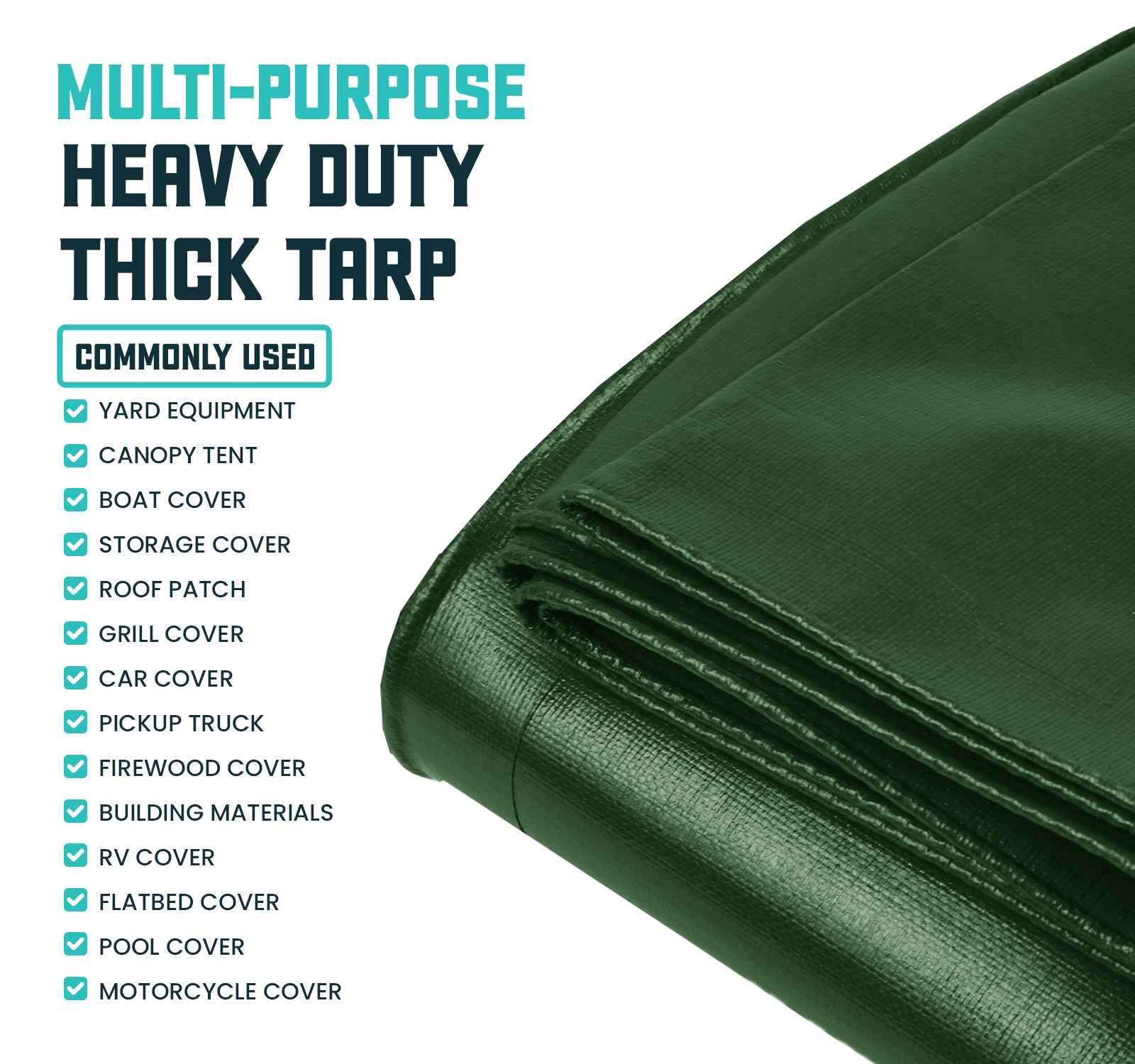 Core Tarps 5 Mil Heavy Duty Polyethylene Tarp, Waterproof, UV Resistant