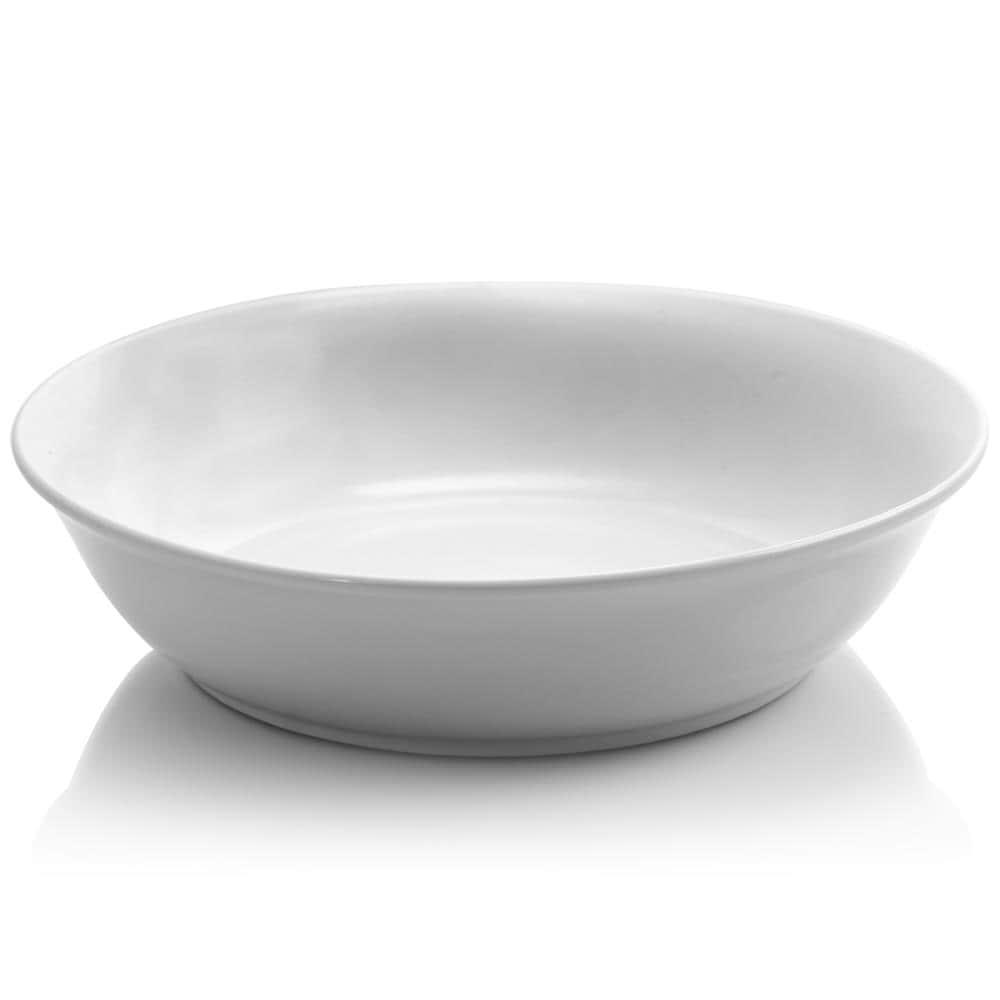 Gibson Home 8.75 Inch White Ceramic Pasta Bowls, Set of 2