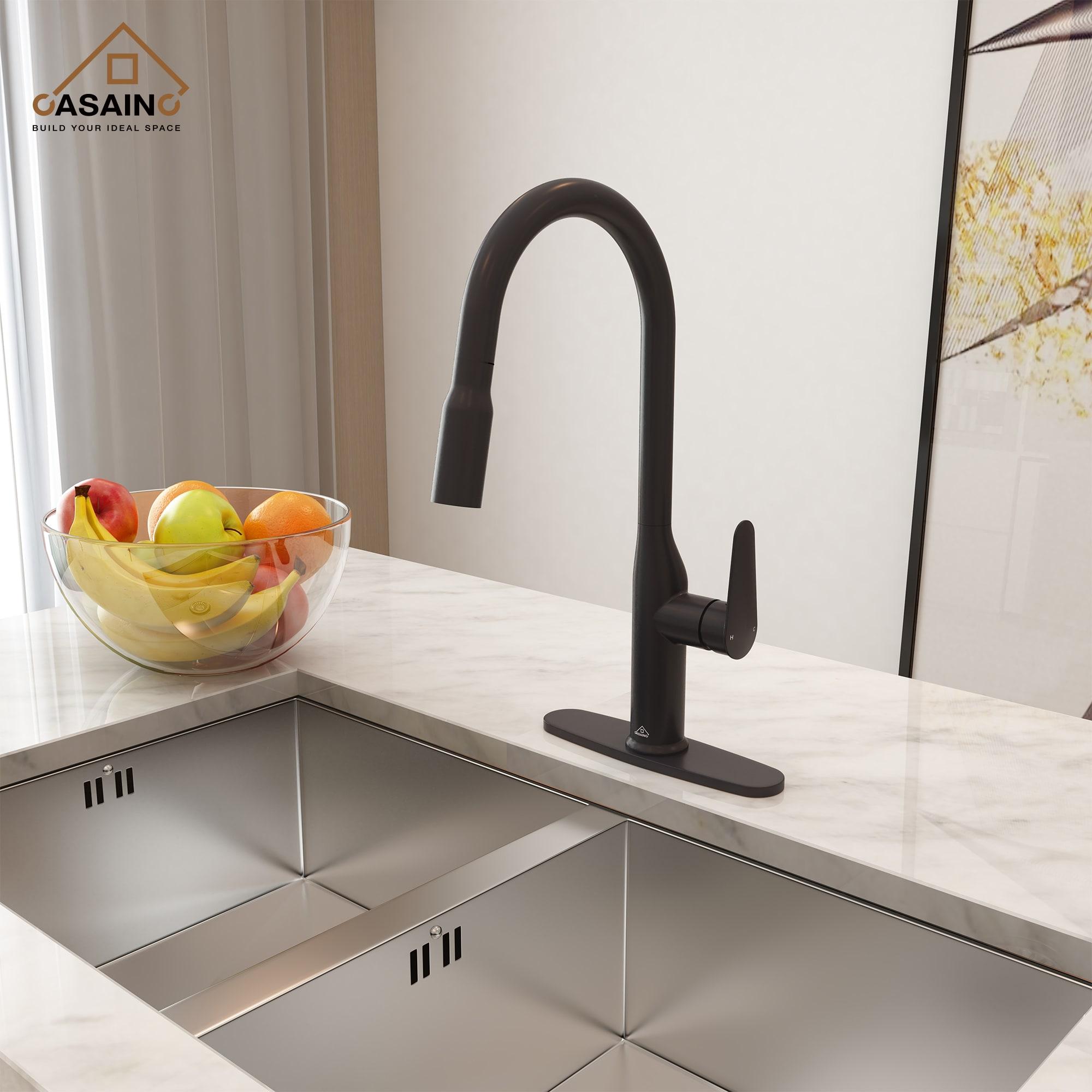CASAINC Single-Handle Pull-Down Kitchen Faucet Single Hole Faucet