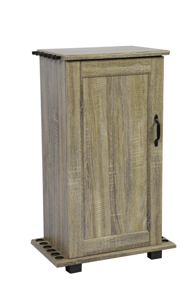 Barnwood Fishing Gear Storage Cabinet with Rod Holder