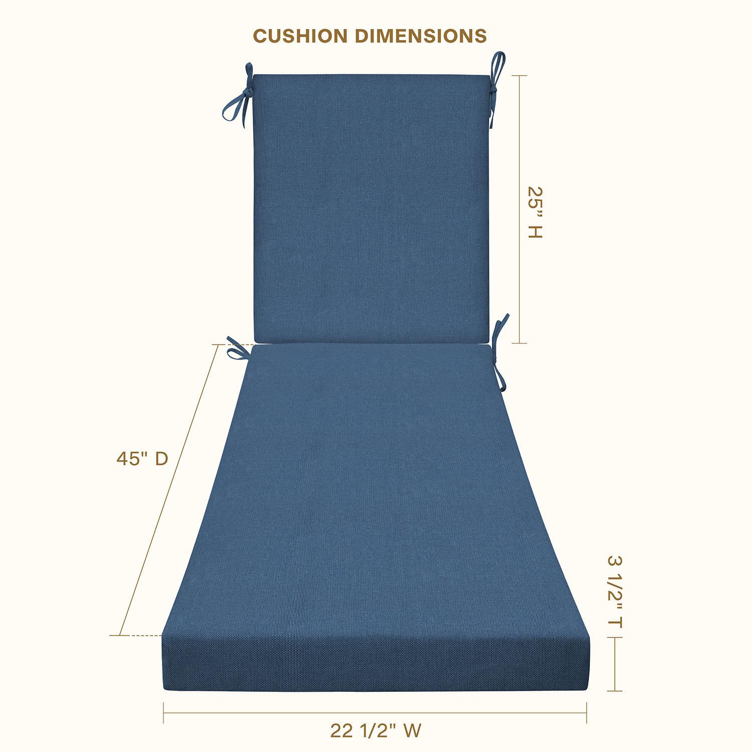 Honeycomb Outdoor Chaise Lounge Cushion - Textured Solid Pacific Blue