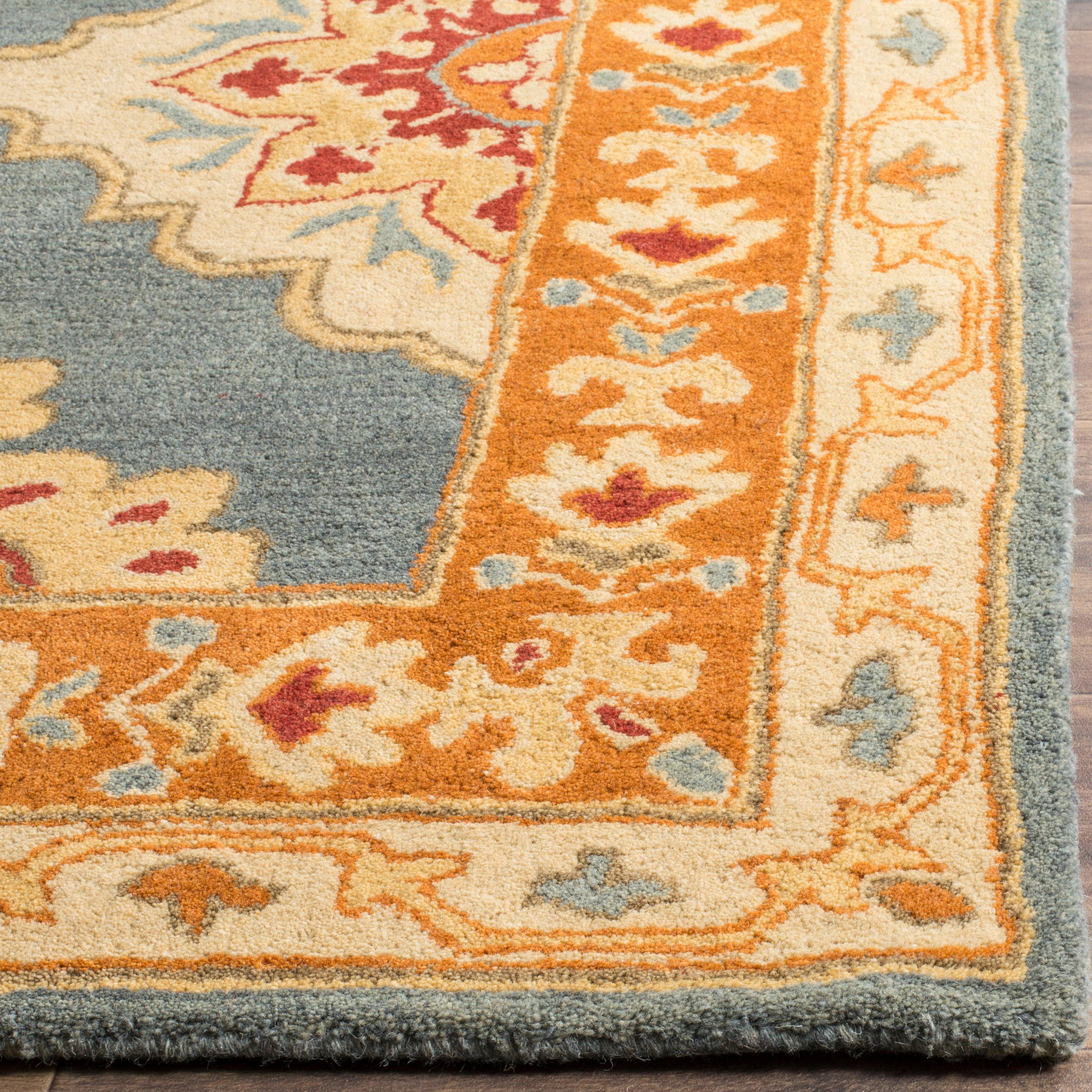 Heritage HG408 Handmade Area Rug - 5'x8' - Blue/Rust - Safavieh