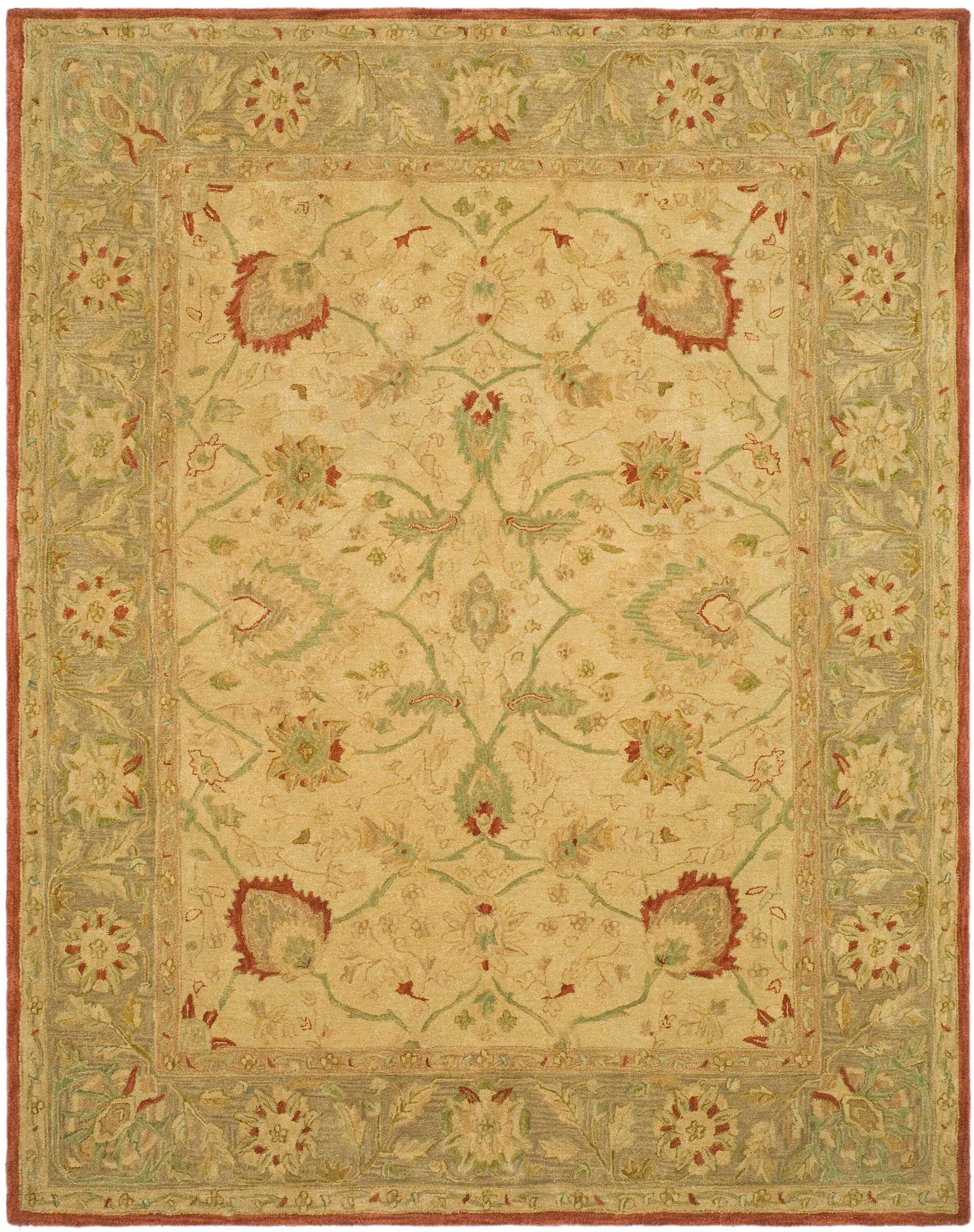 SAFAVIEH Anatolia Venice Traditional Wool Area Rug, Beige/Rust, 8' x 10'