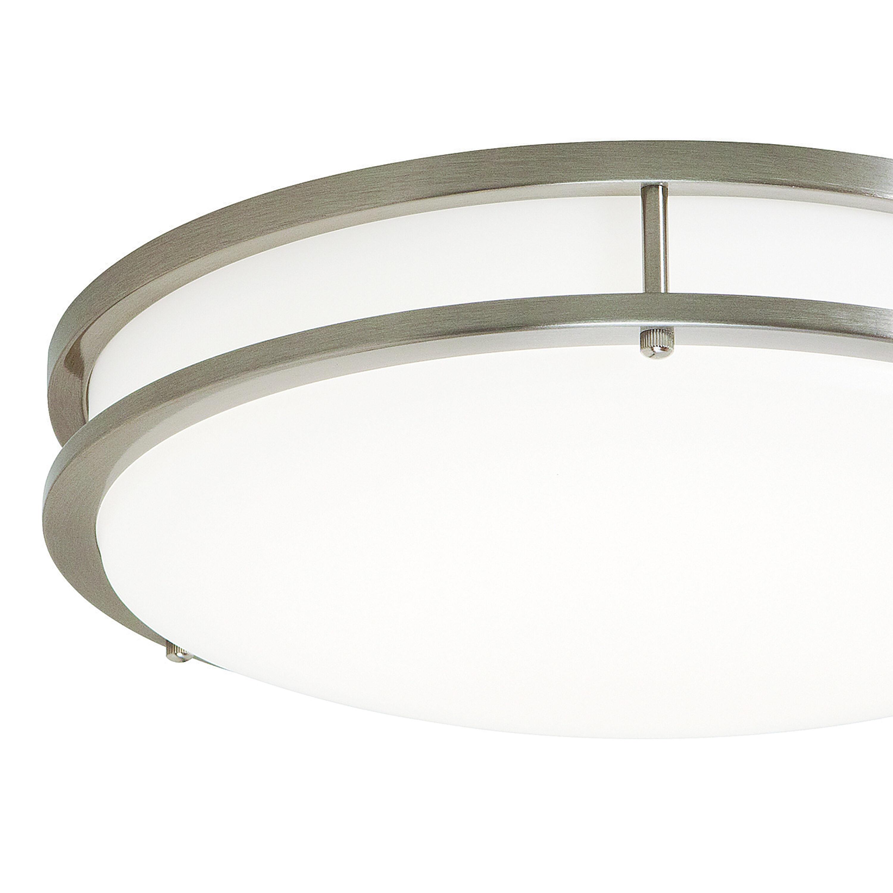 Designers Fountain Flush Mount Ceiling Light, 10 Inch Round LED DC Lighting Fixture Kitchen, Bedroom, Bathroom, Hallway, Dimmable, 1150 Lumens, 3000K/4000K/5000K, Brushed Nickel, EV1410C3C-35